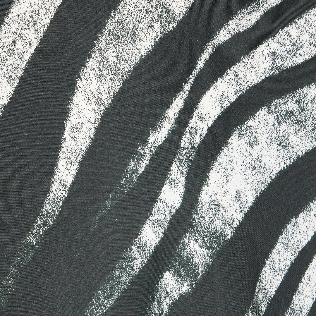 Roberto Cavalli Long Dress With Zebra Print In Black/white
