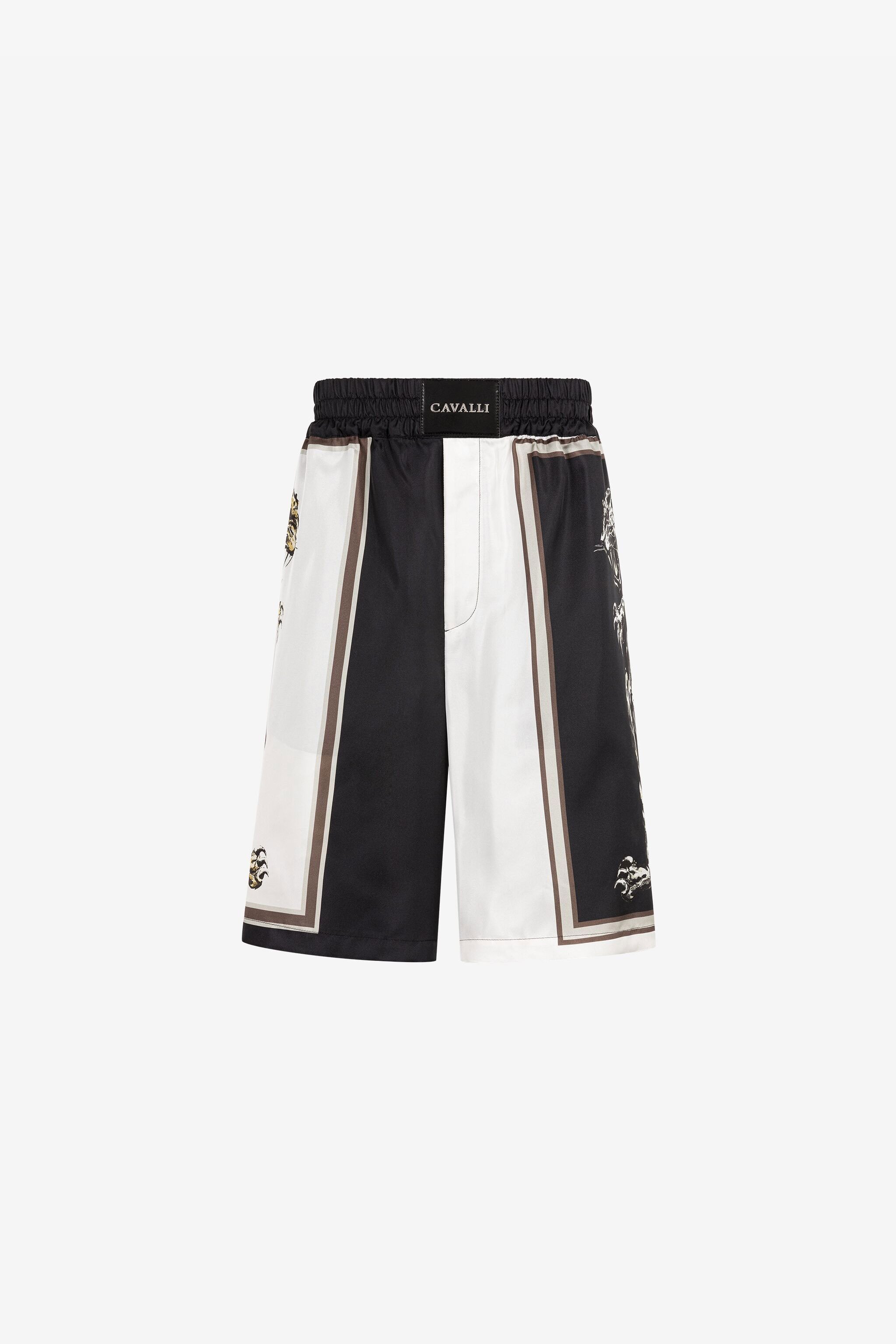 Panther-print knee-length shorts