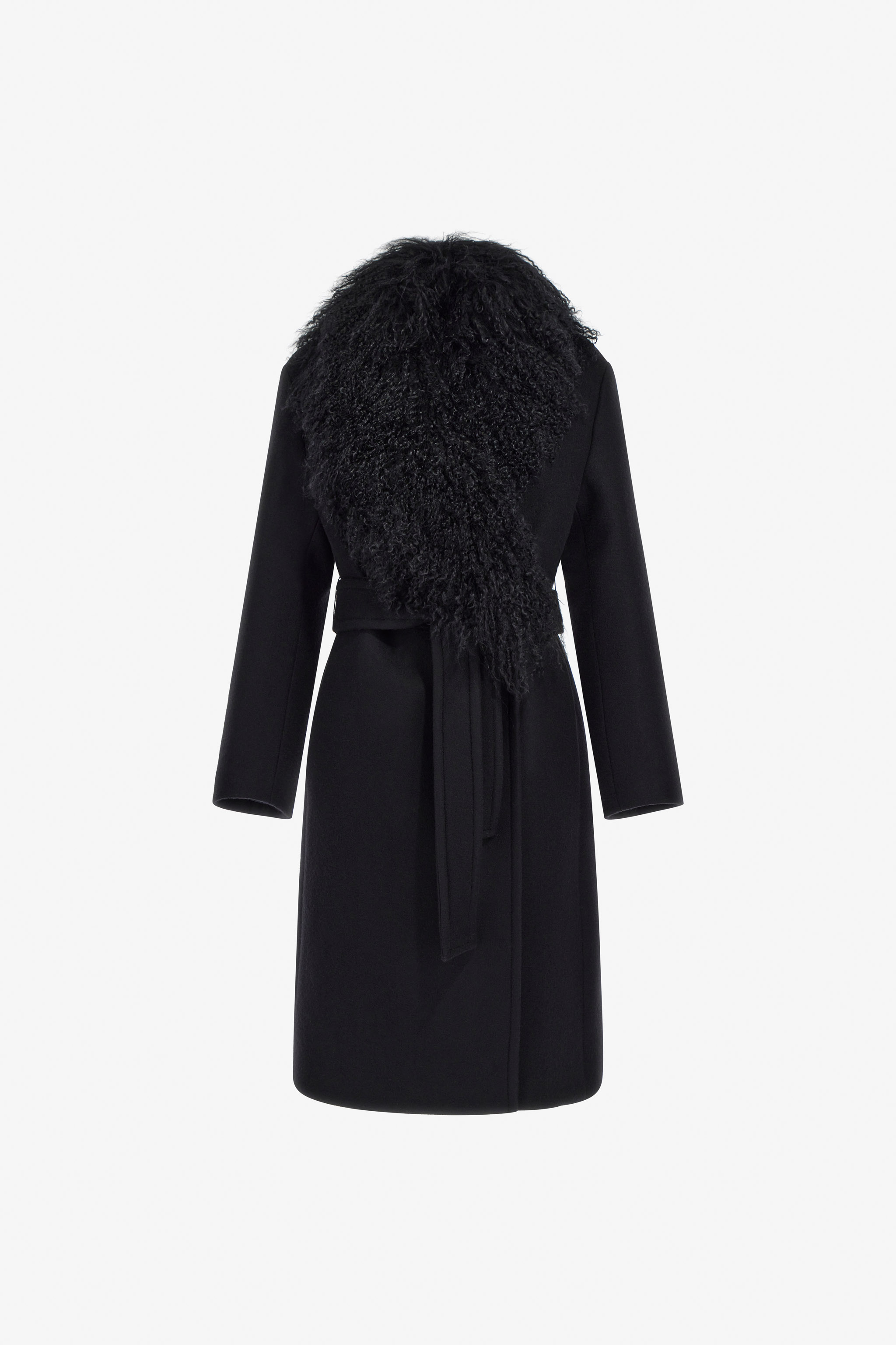 Roberto Cavalli Women's Black Coat With Fur Collar - Ready To Wear