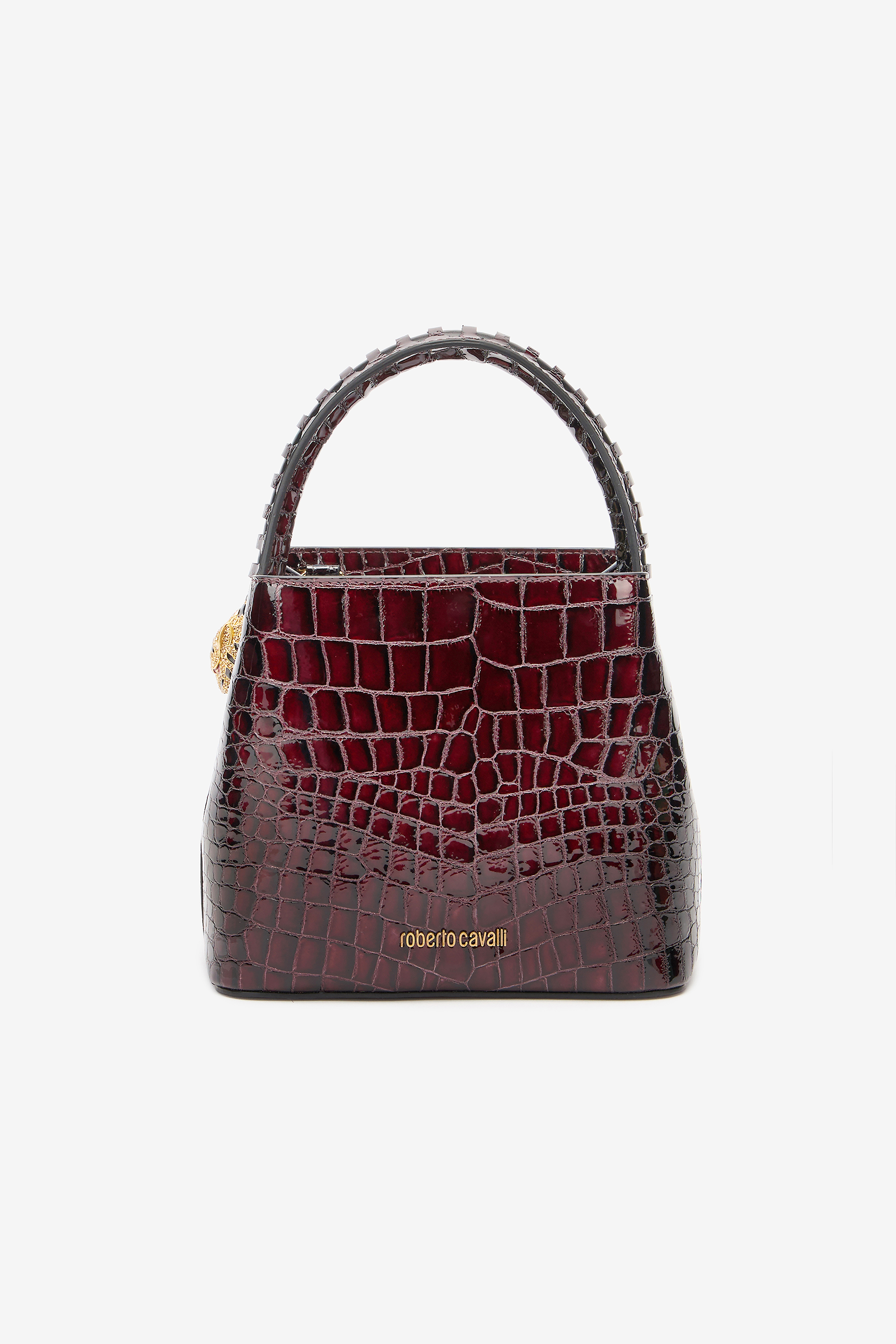 Roberto Cavalli Women's Purple Crocodile-Effect Roar Bag - Bags