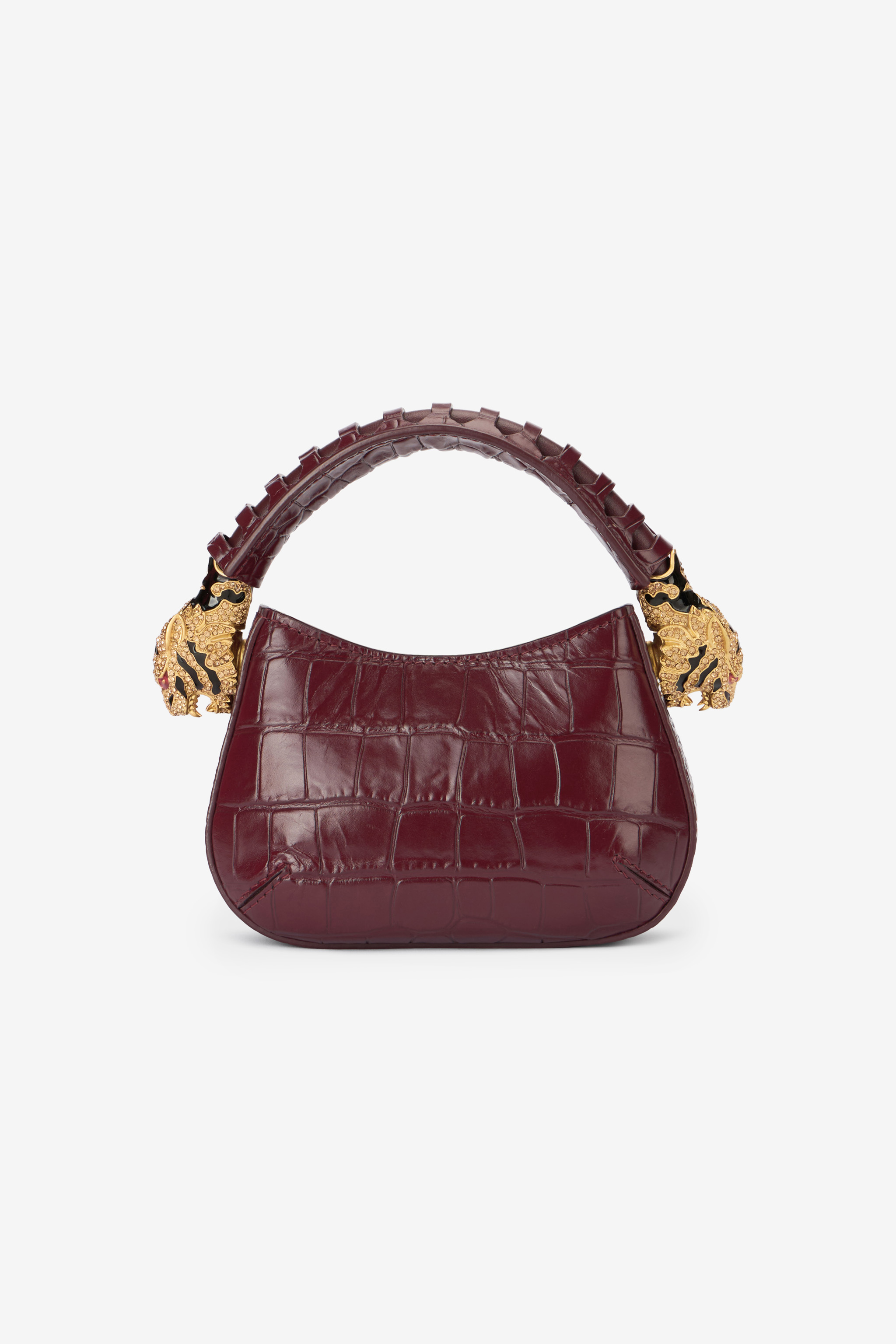 Roberto Cavalli Women's Purple Mini Roar Bag With Crocodile Print - Bags