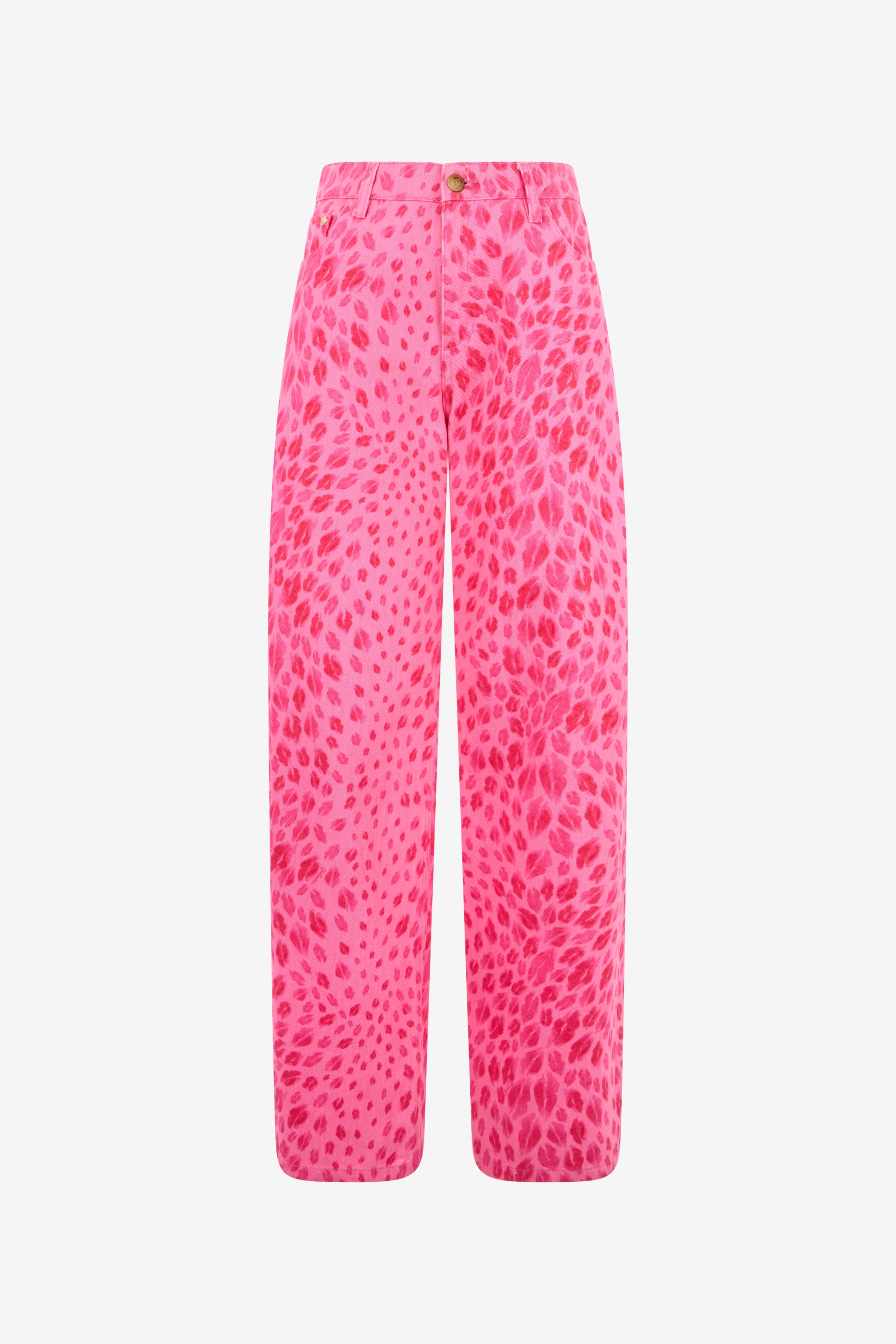 Roberto Cavalli The Jaguar Kiss Pink Print Jeans