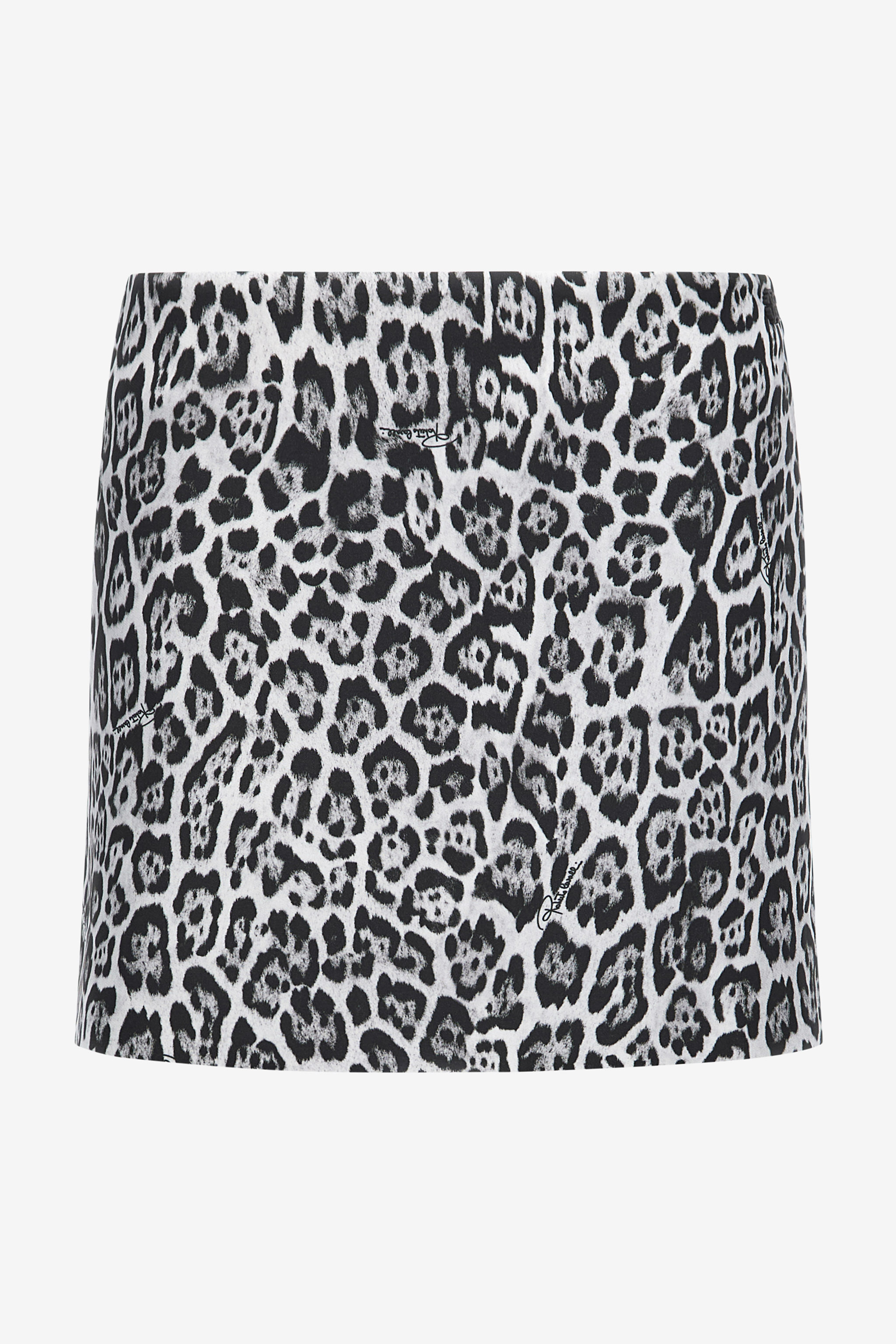 Roberto Cavalli Women's Black/White Miniskirt With Leopard Print - Skirts