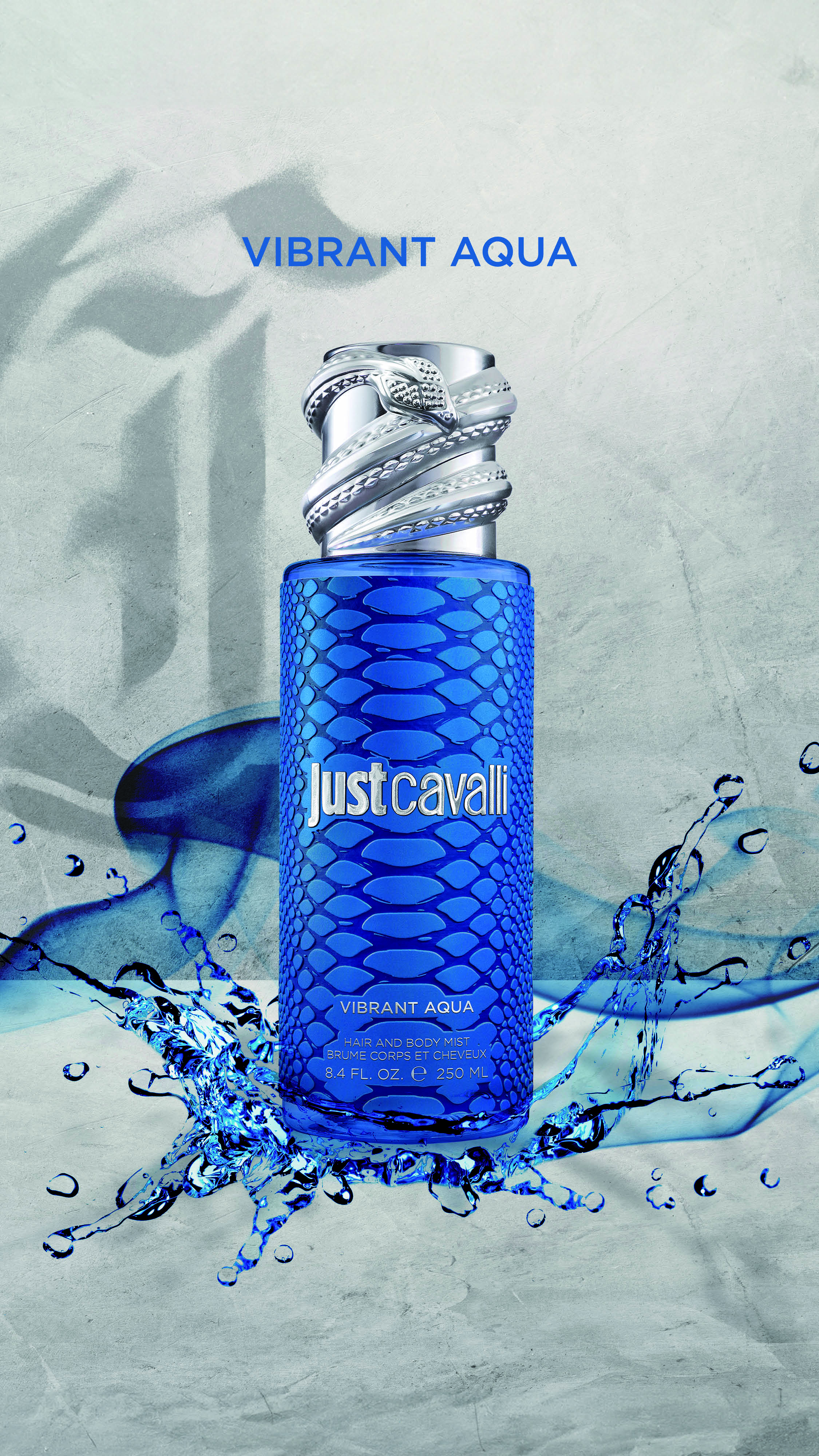 Roberto Cavalli Just Cavalli Hair & Body Mist Vibrant Aqua 250ml - Made In Italy