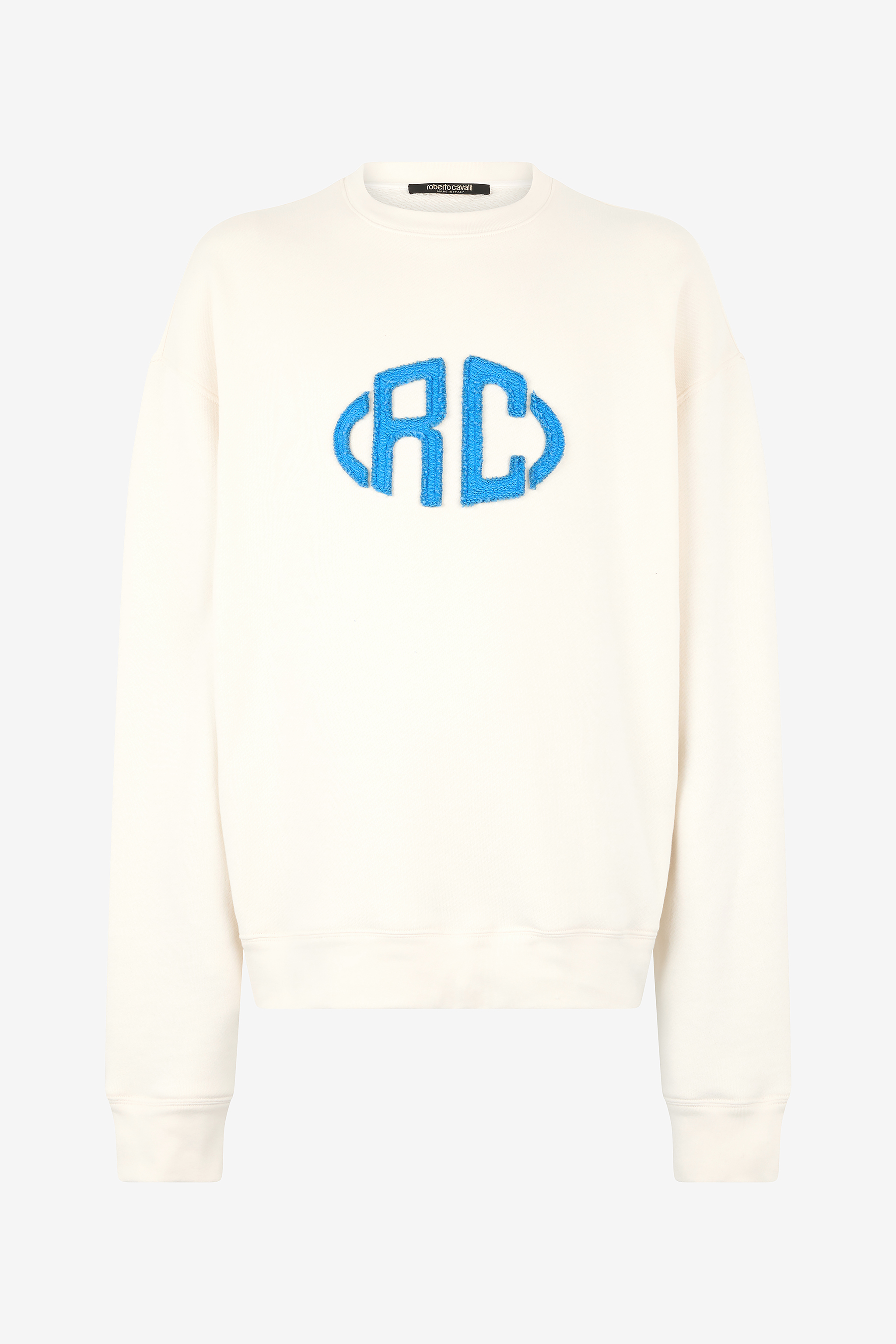 Roberto Cavalli Men's Sweatshirt With Monogram - Promo Sale Fw2025 Natural