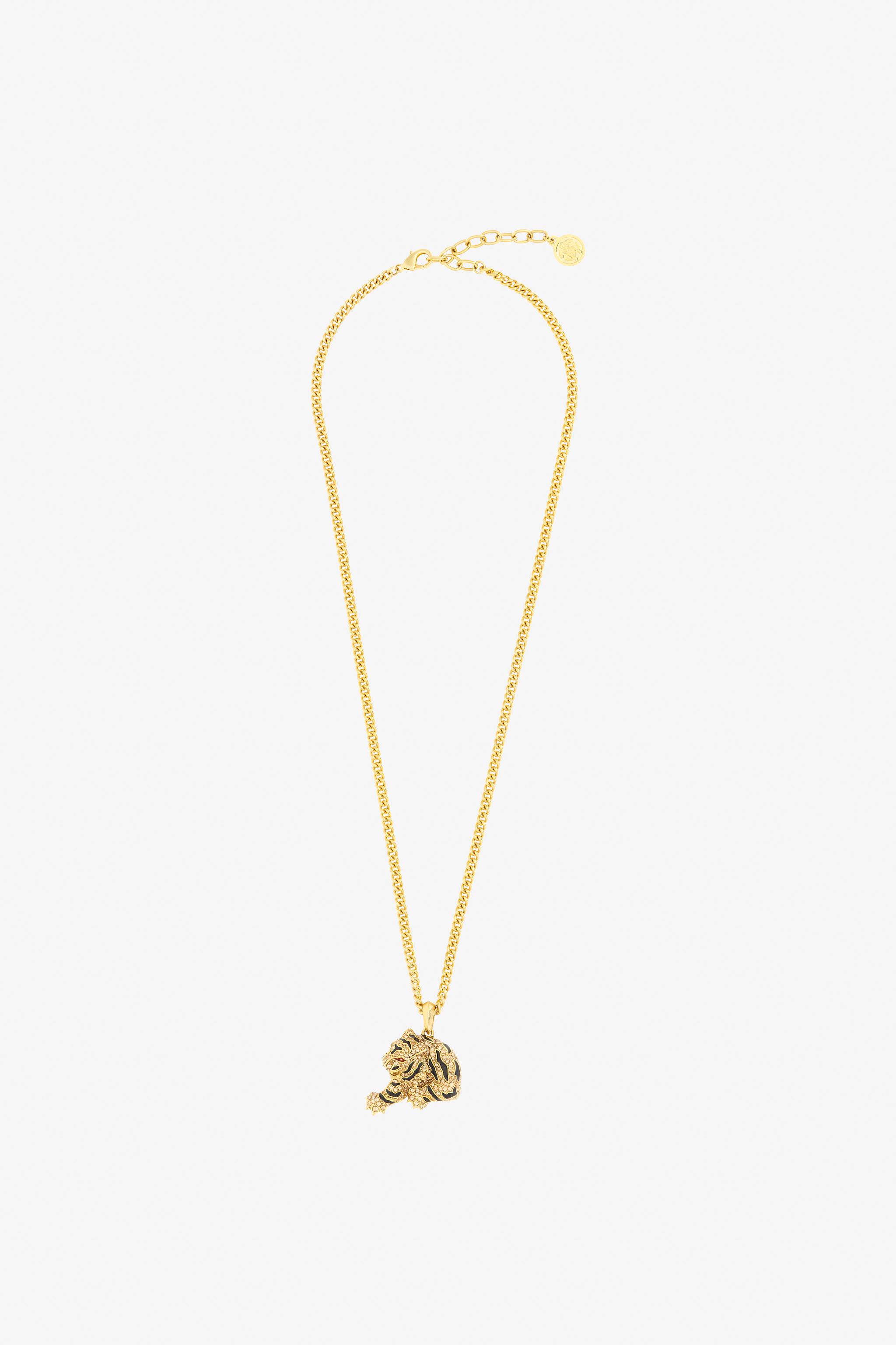 Roberto Cavalli Women's Gold Necklace With Tiger Pendant - Fashion Jewelry