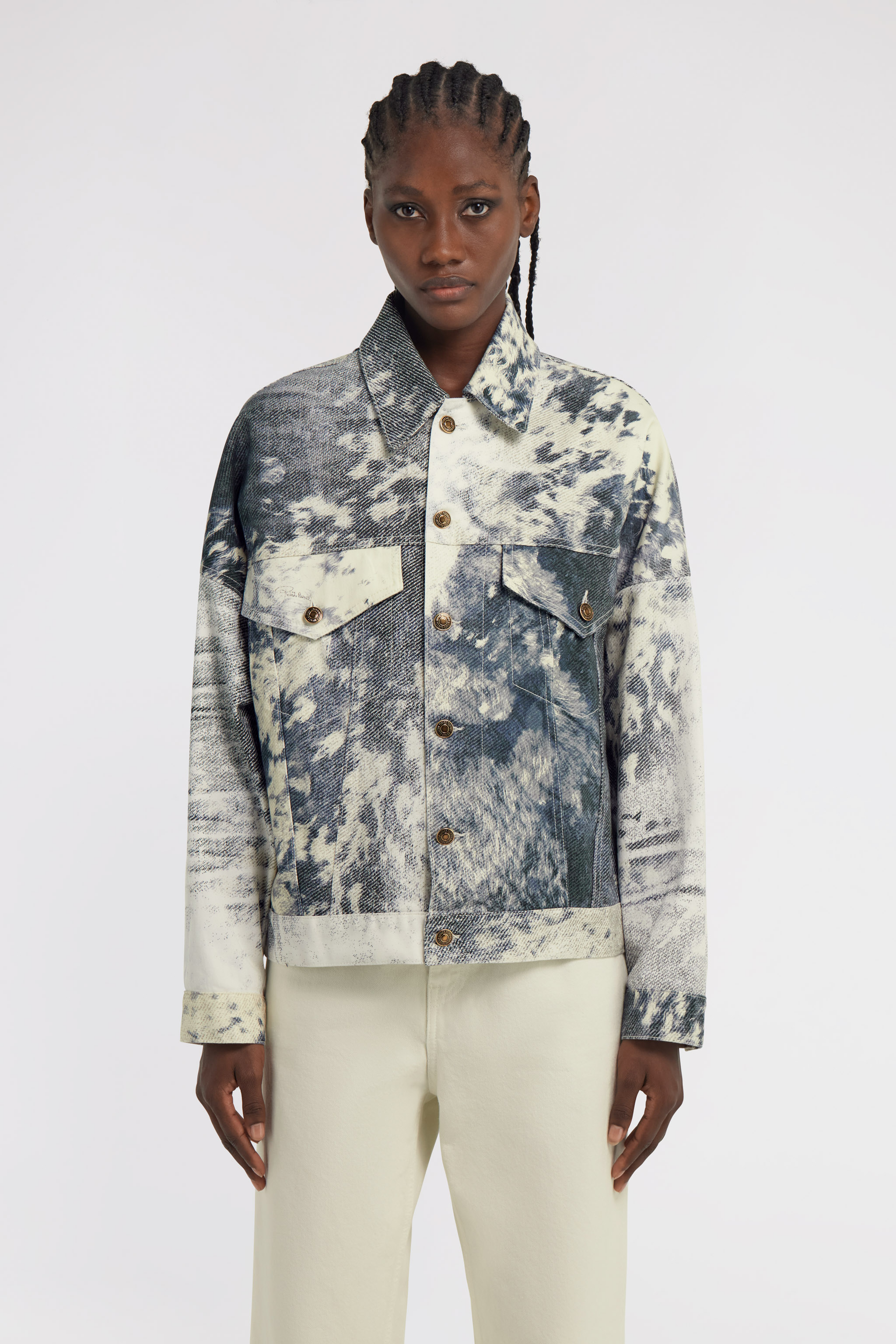 Roberto Cavalli Appaloosa Print Jacket In Blue