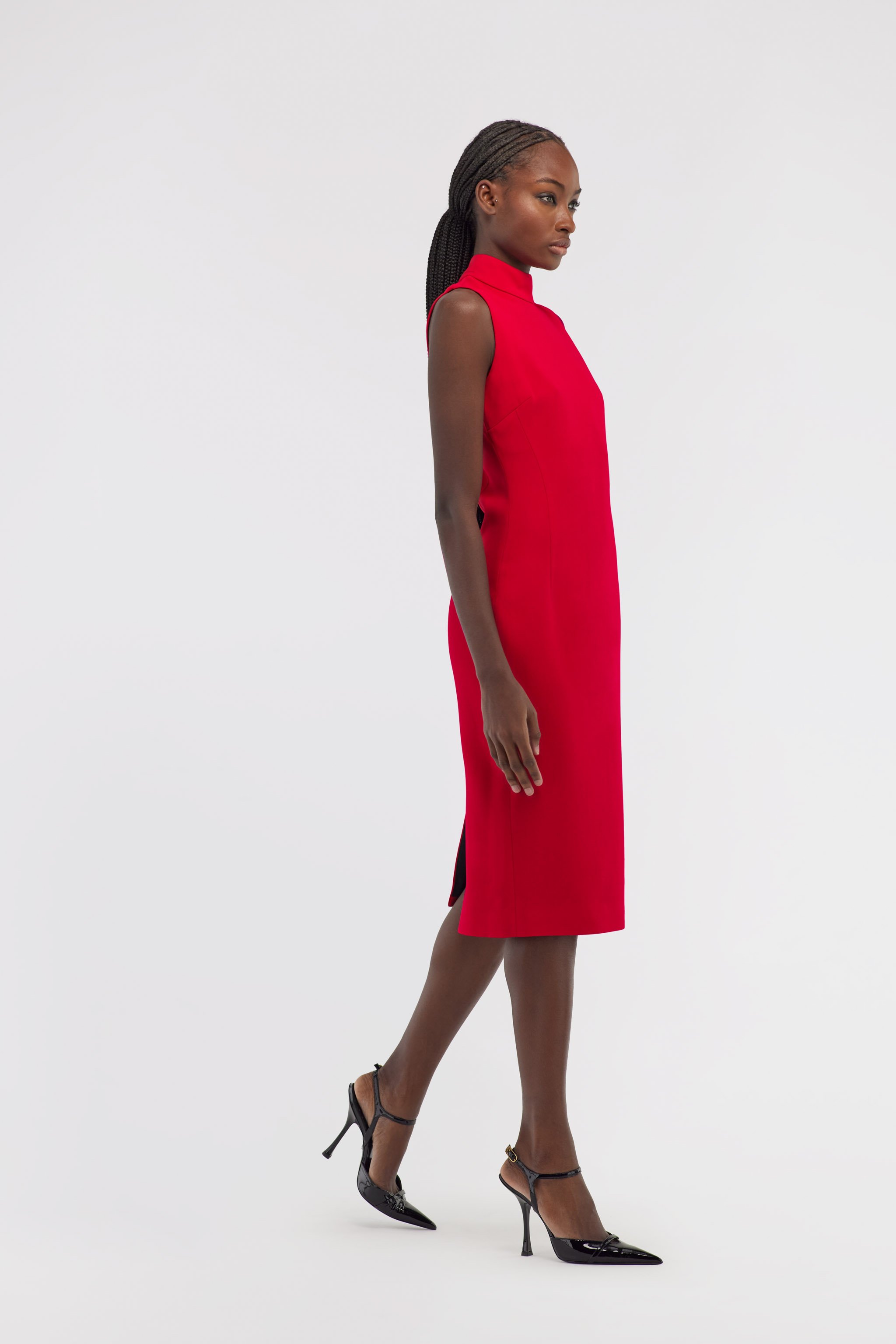 Roberto Cavalli Sleeveless Dress With Rc In Red