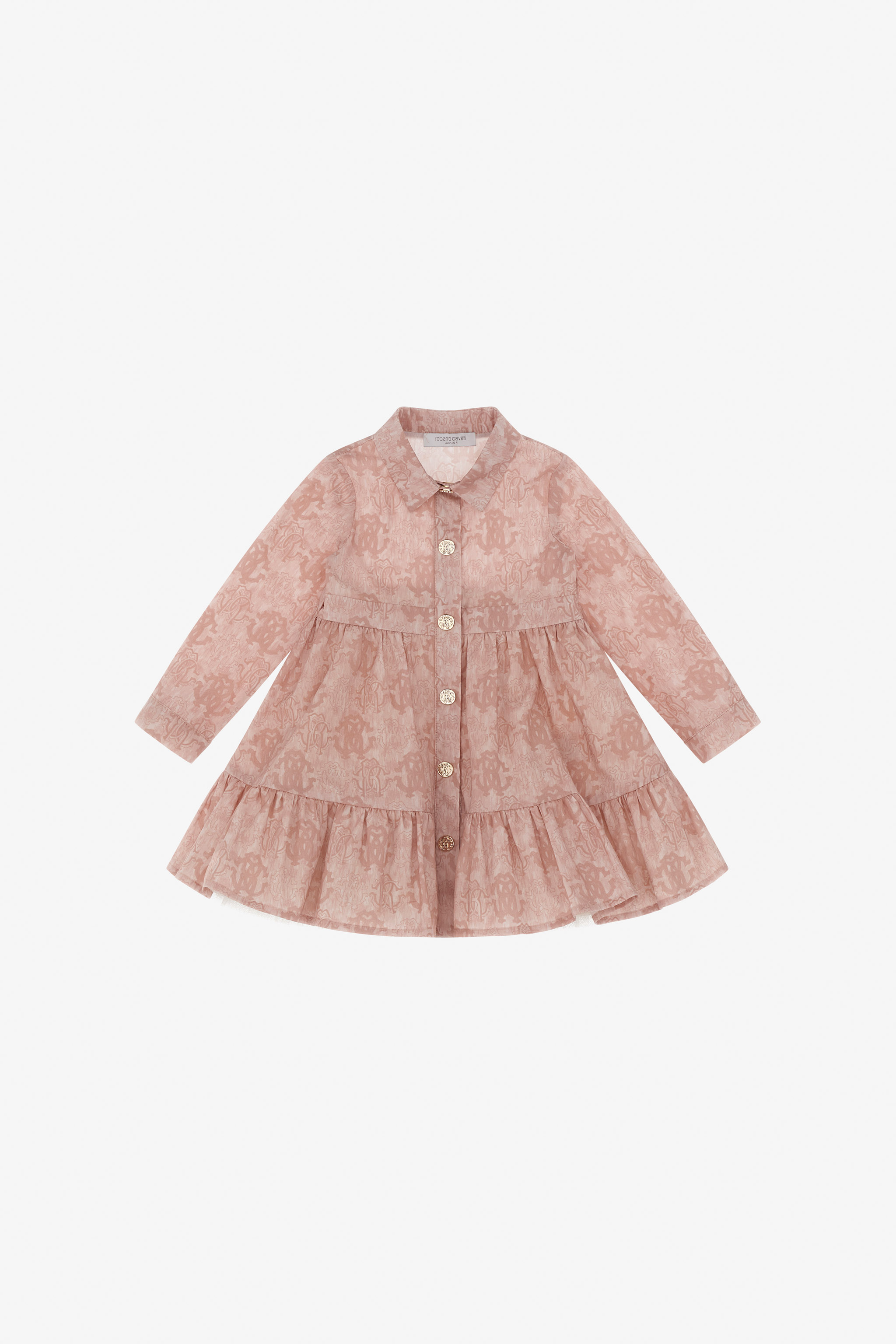 Roberto Cavalli Girls Pink Baroque Buttoned Dress - Ready To Wear