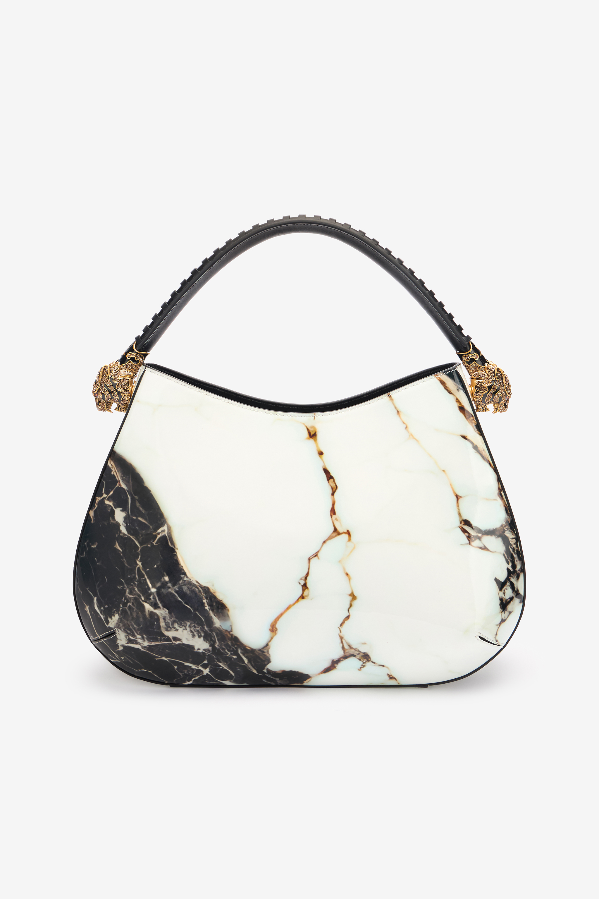 Roberto Cavalli Marble-print Roar Bag In White