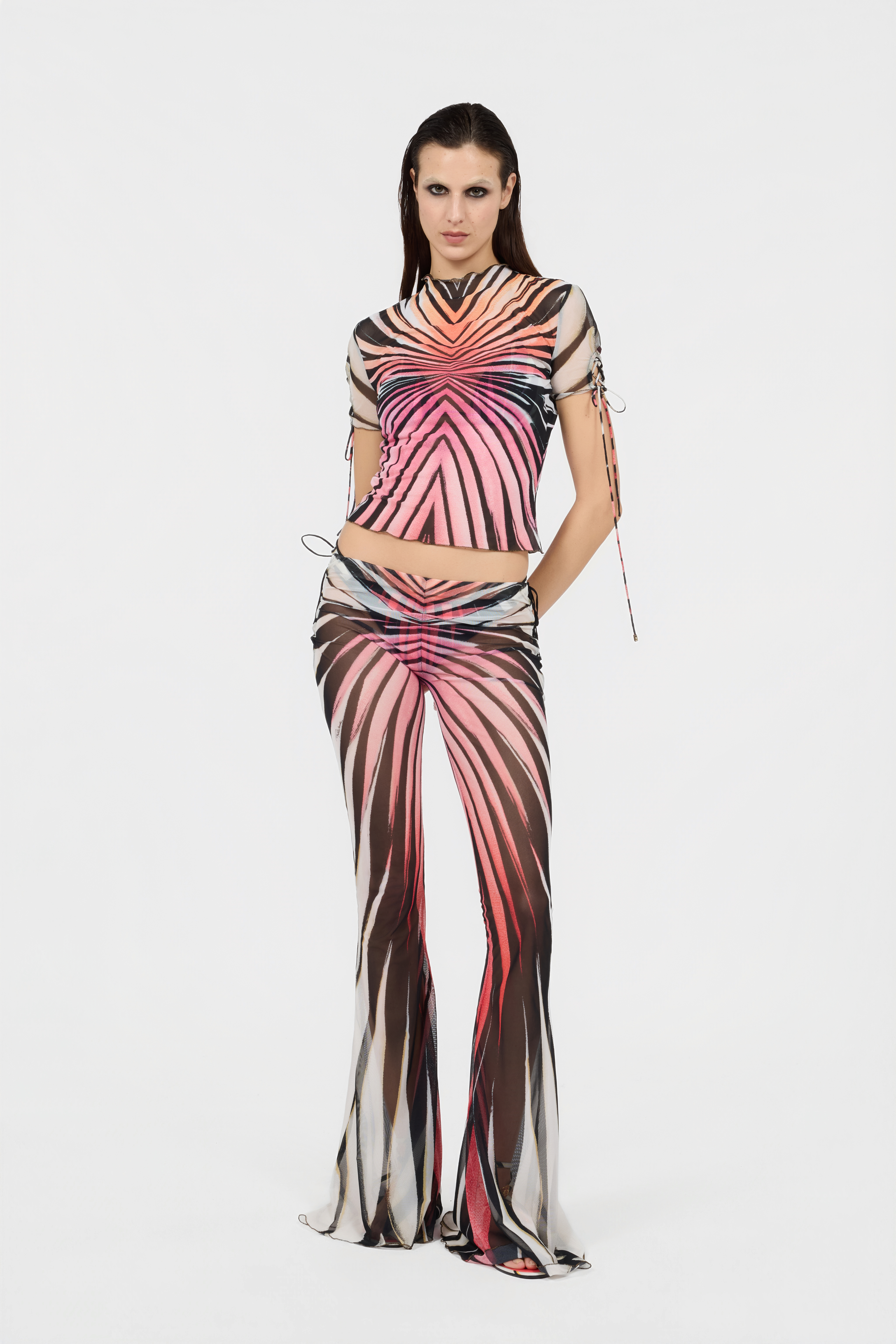 Ray Of Paradise Print Top in CORAL for Women | Roberto Cavalli®