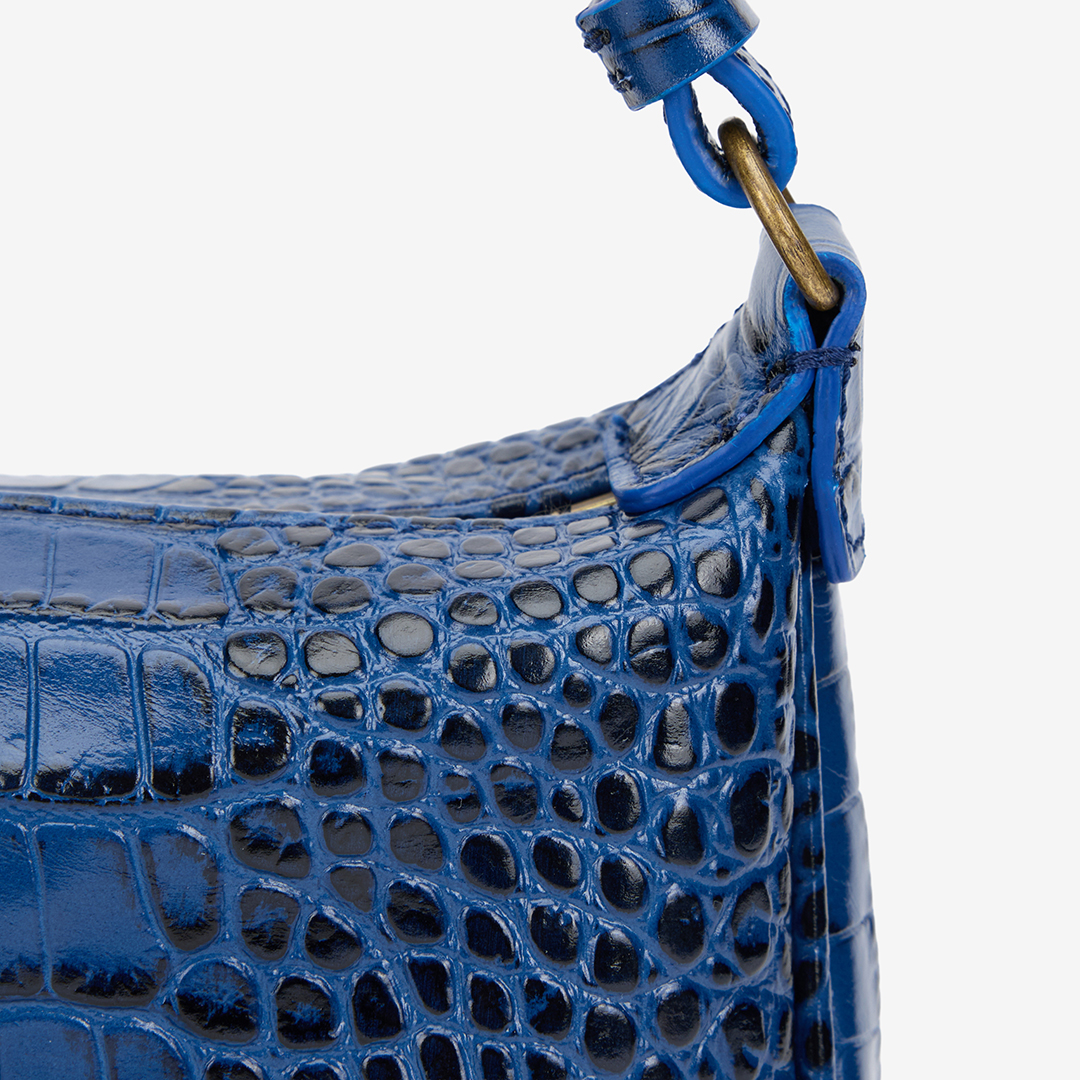 Roberto Cavalli Blue Shoulder Bag With Mirror Snake Monogram In Blue