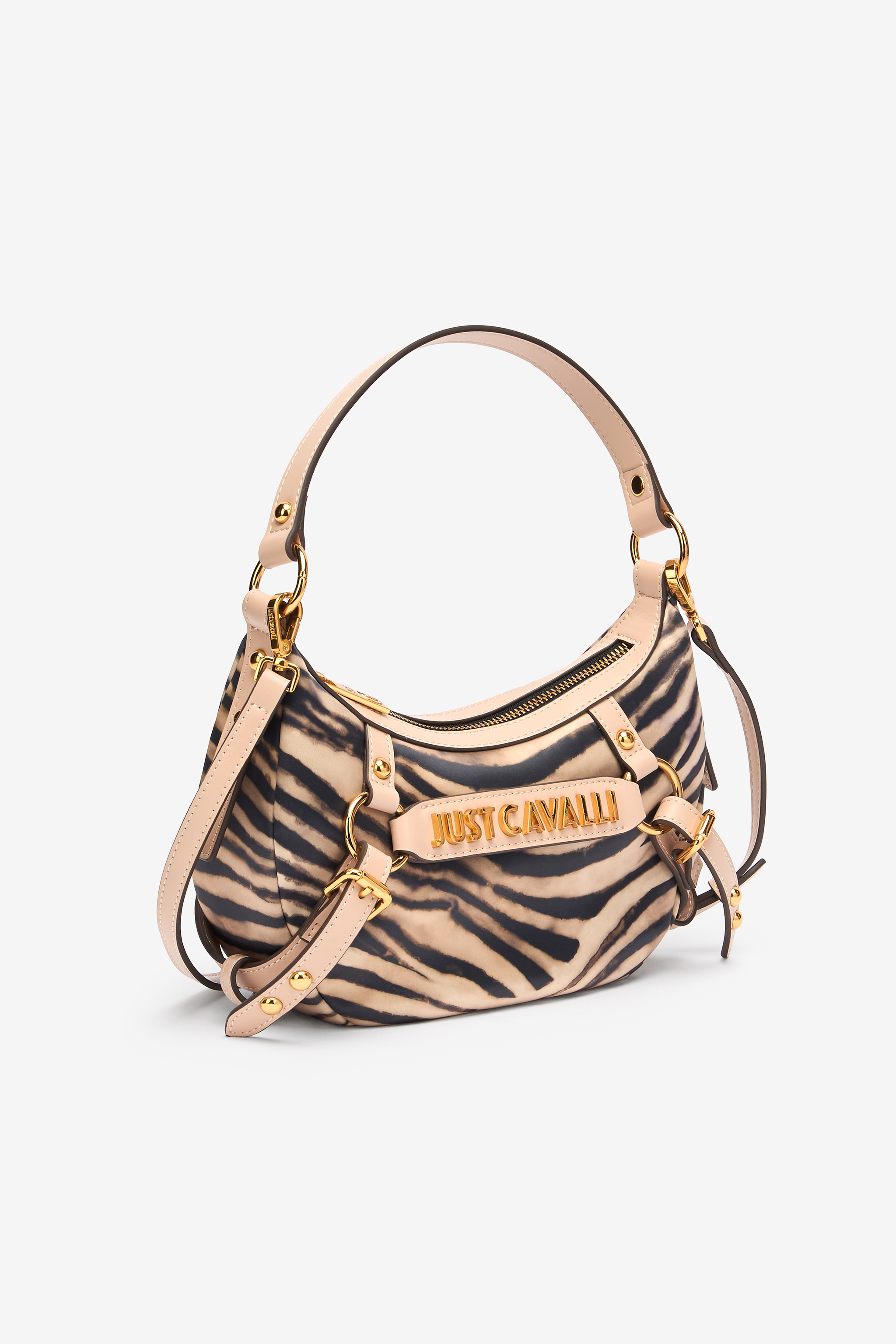Shop Roberto Cavalli Hobo-tasche Mit Print Tiger Skin Und Logo
