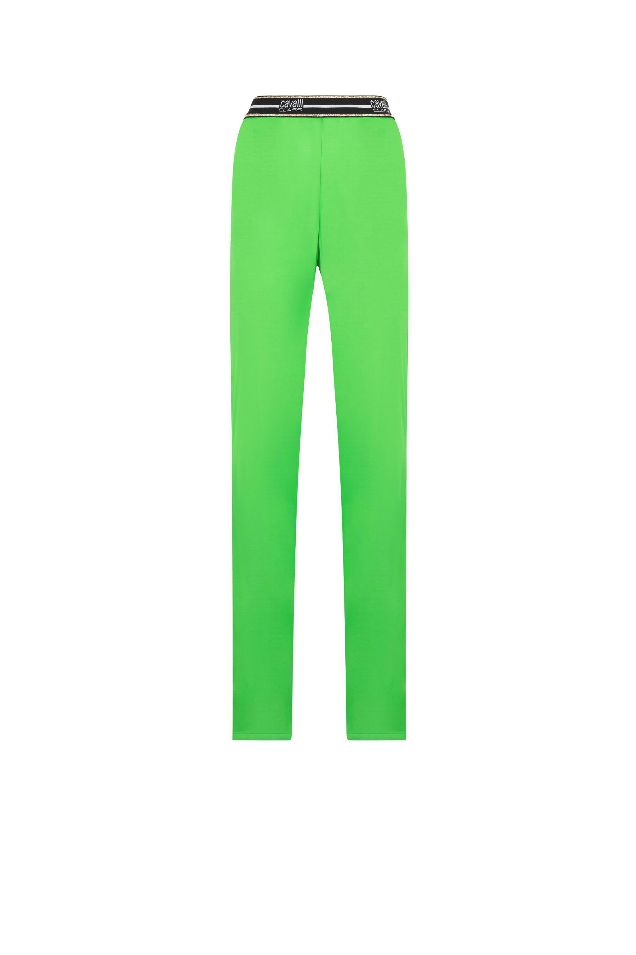 Roberto Cavalli Women's Logo-Jacquard Trousers - Ready To Wear Verde Erba