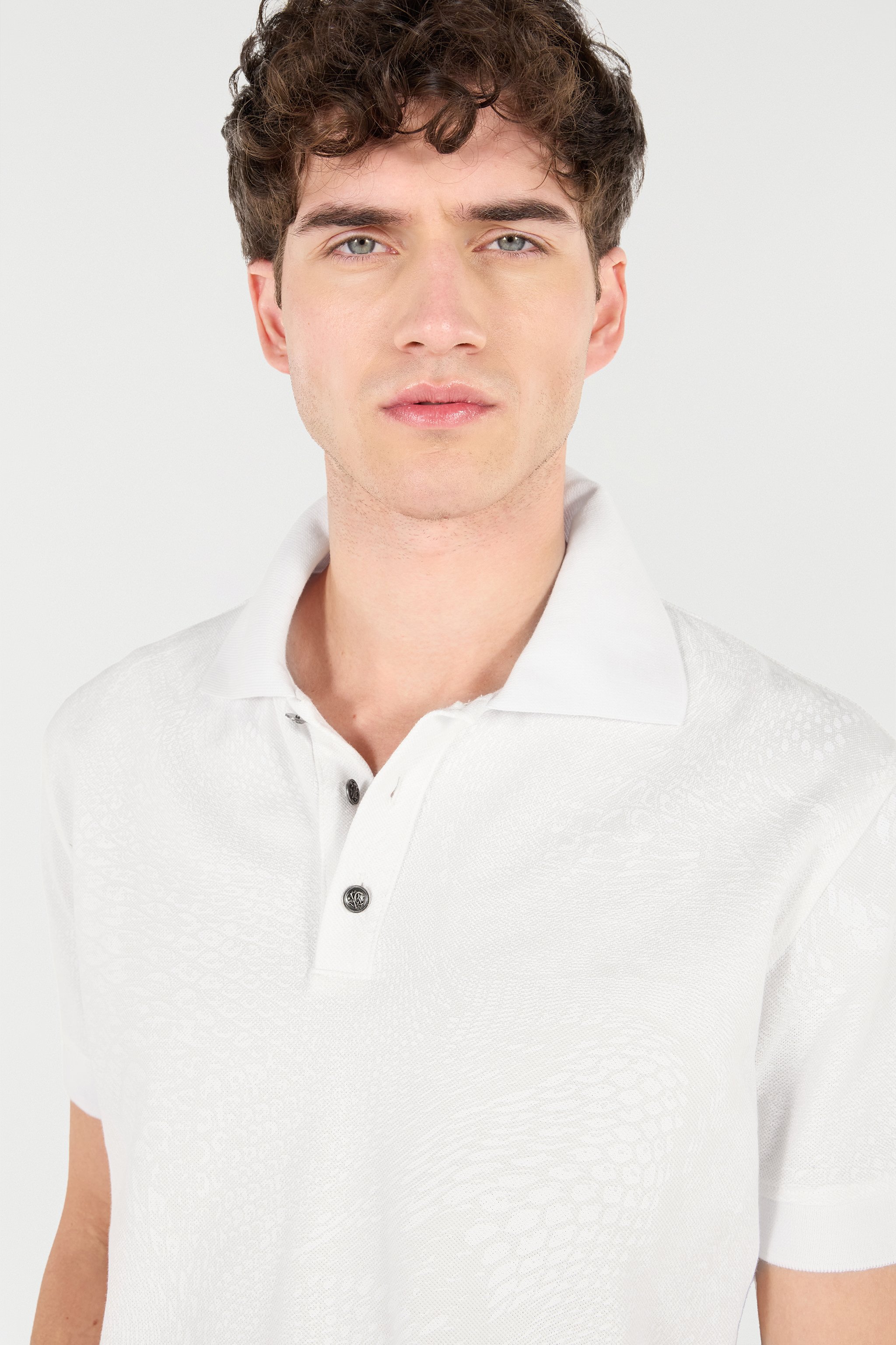 Roberto Cavalli Poloshirt Mit Python-print In Ivory