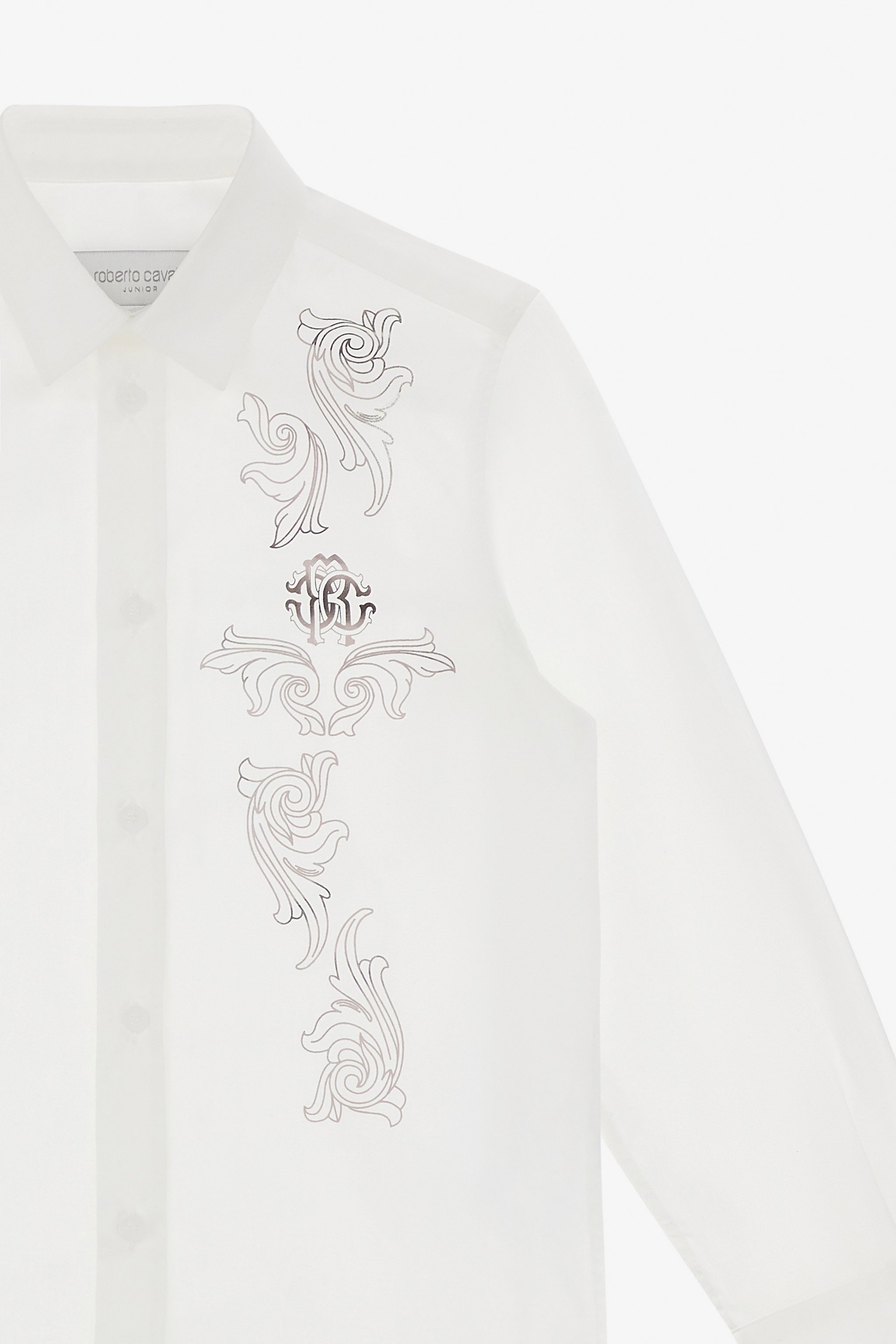 Baroque Embroidered White Shirt