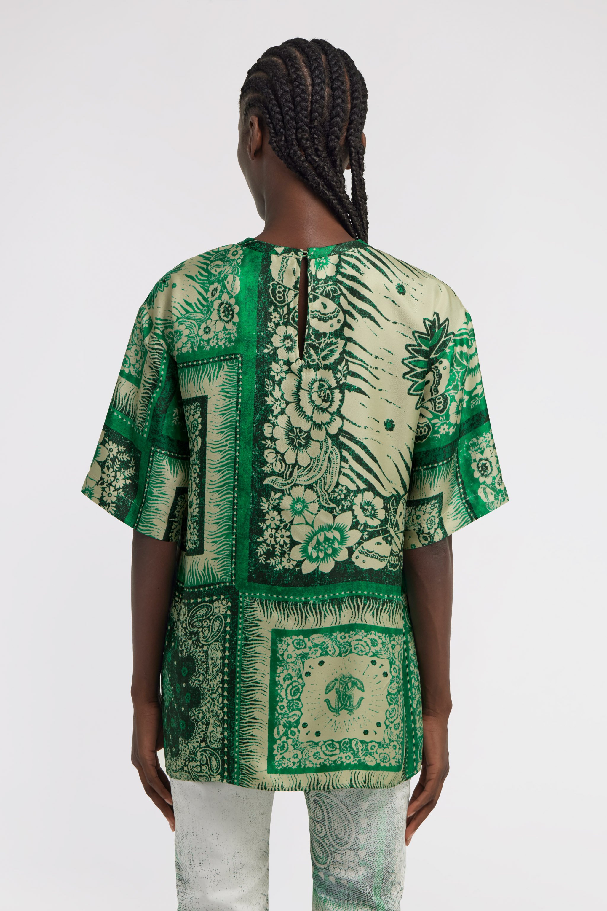 Roberto Cavalli Bandana Print T-shirt In Green