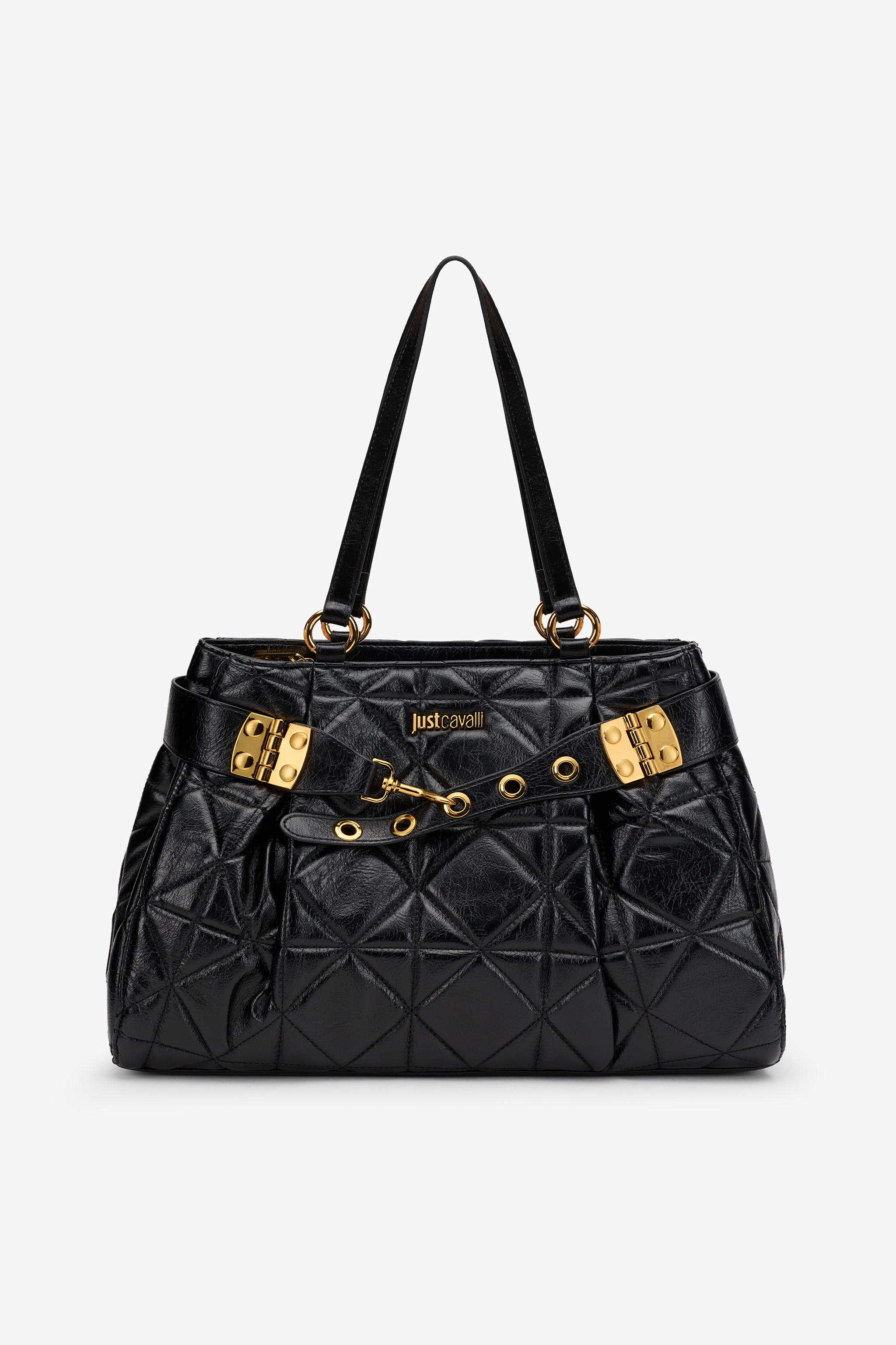 Roberto Cavalli Women's Black Quilted Shoulder Bag - Shoulder Bags