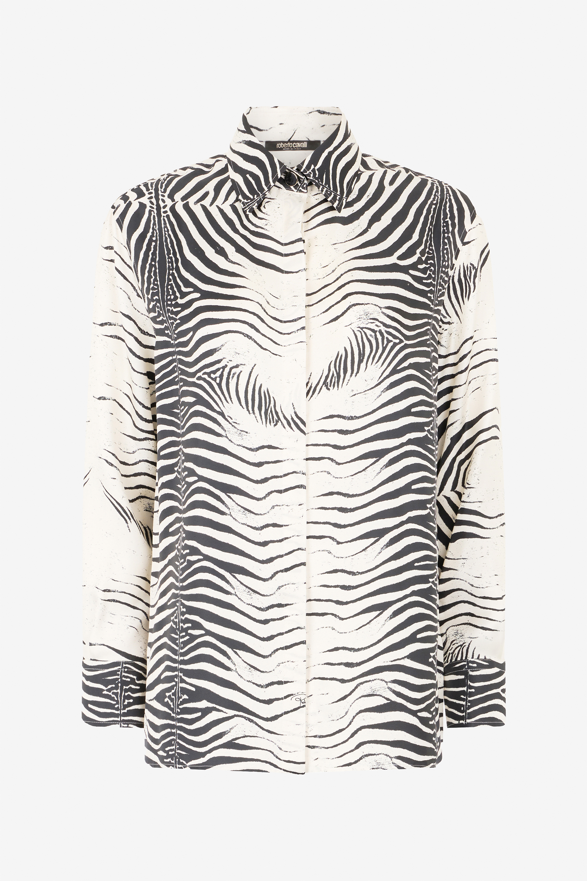 Roberto Cavalli Zebra Shirt In Black/white