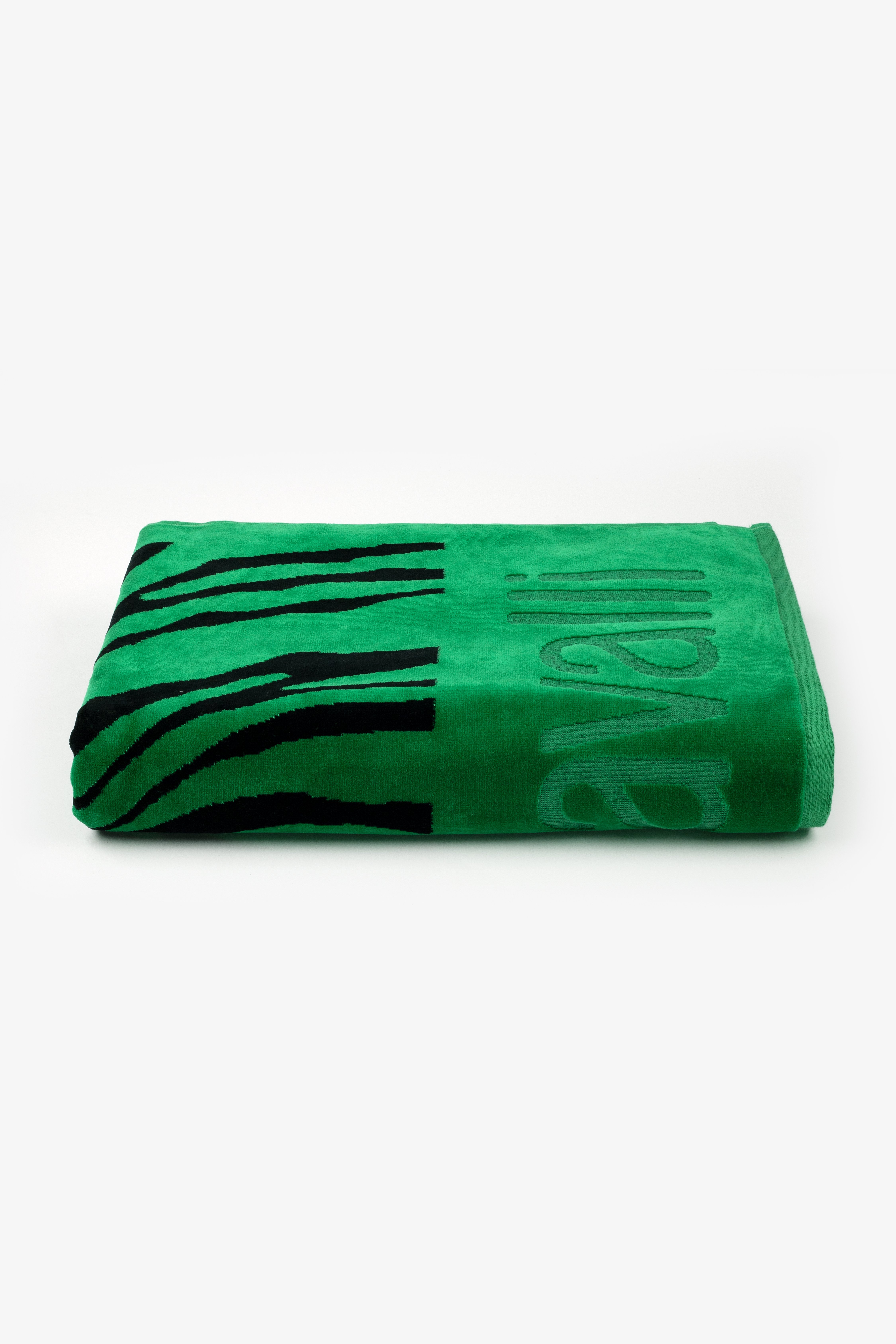 Roberto Cavalli Zebra 2000 Print Beach Towel In Green