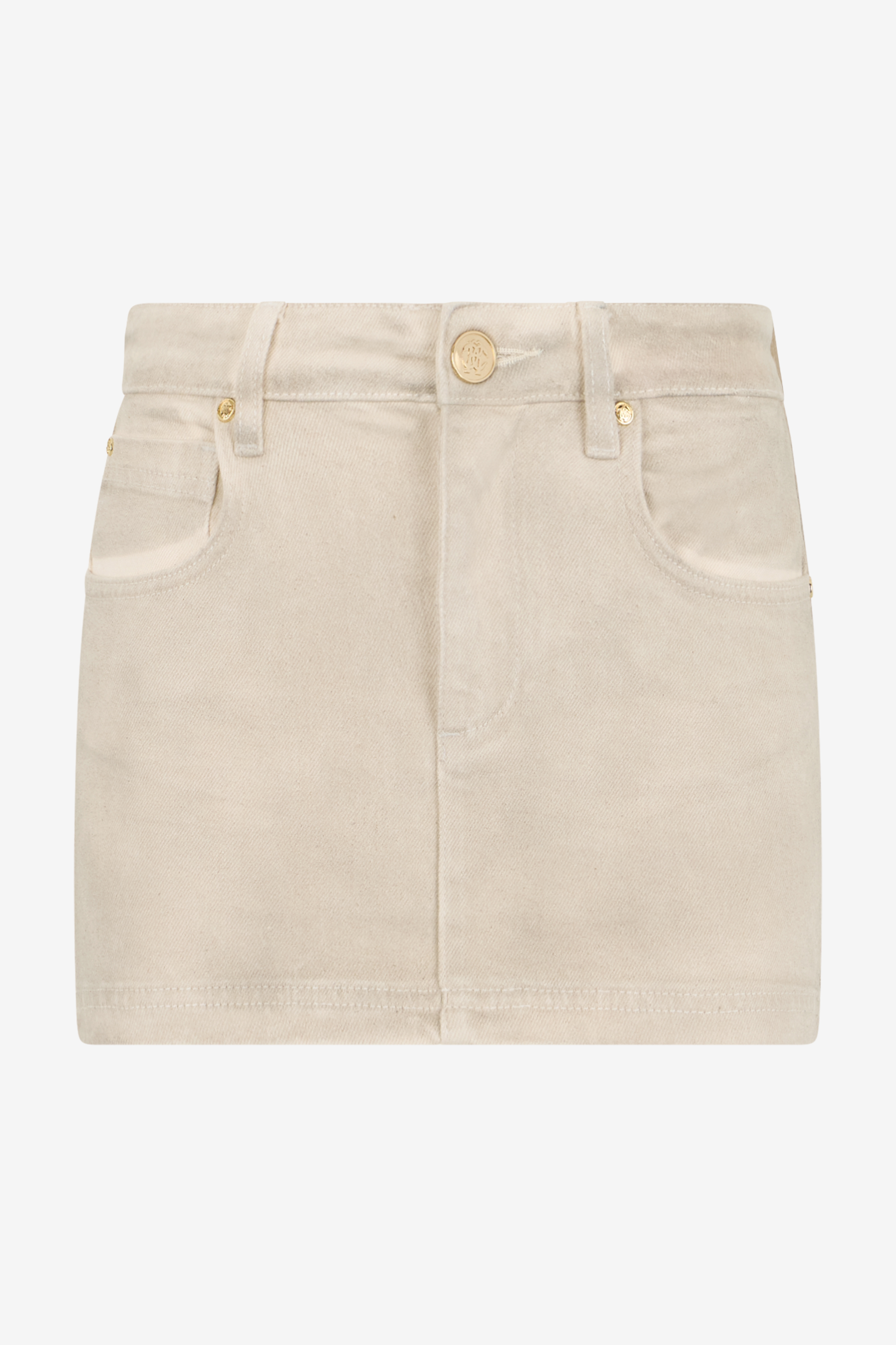 Roberto Cavalli , Denim Skirts, Female, Gray, S, Denim Mini Skirt With Rhinestone Embellishment - Image 2
