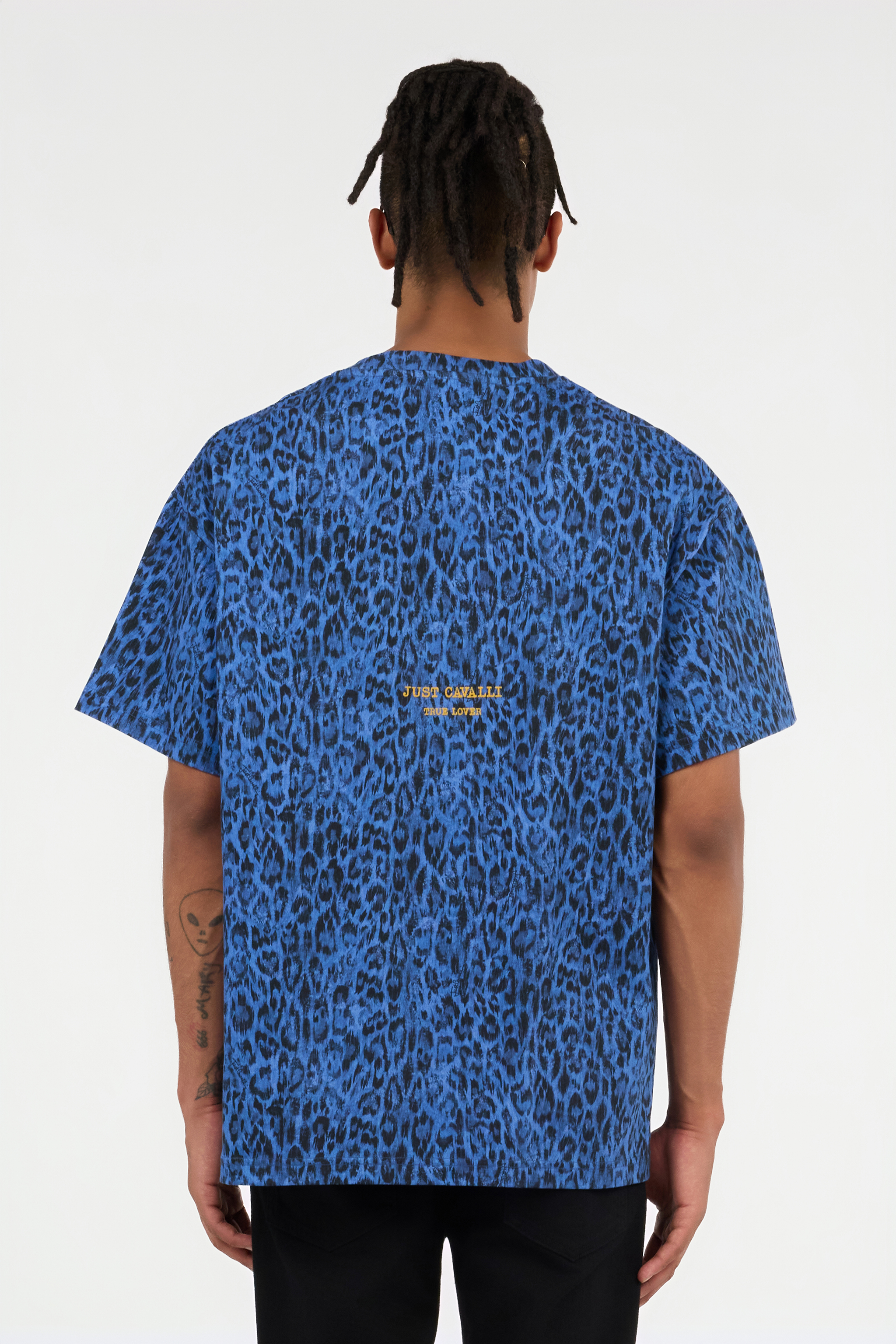 Roberto Cavalli Leopard Print T-shirt In Blue