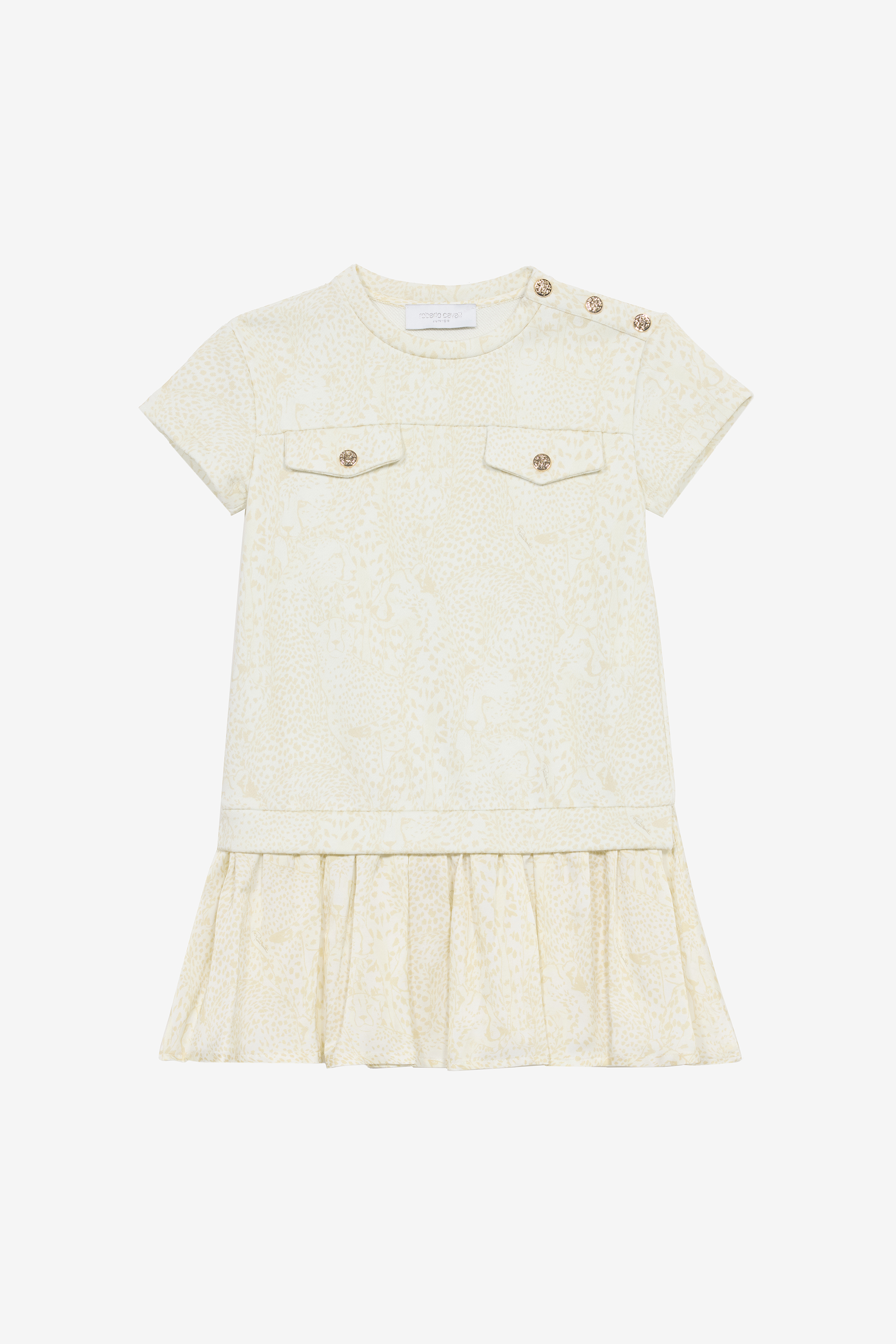 Roberto Cavalli Girls White Cheetah-Print Dress - S (4-16Y)