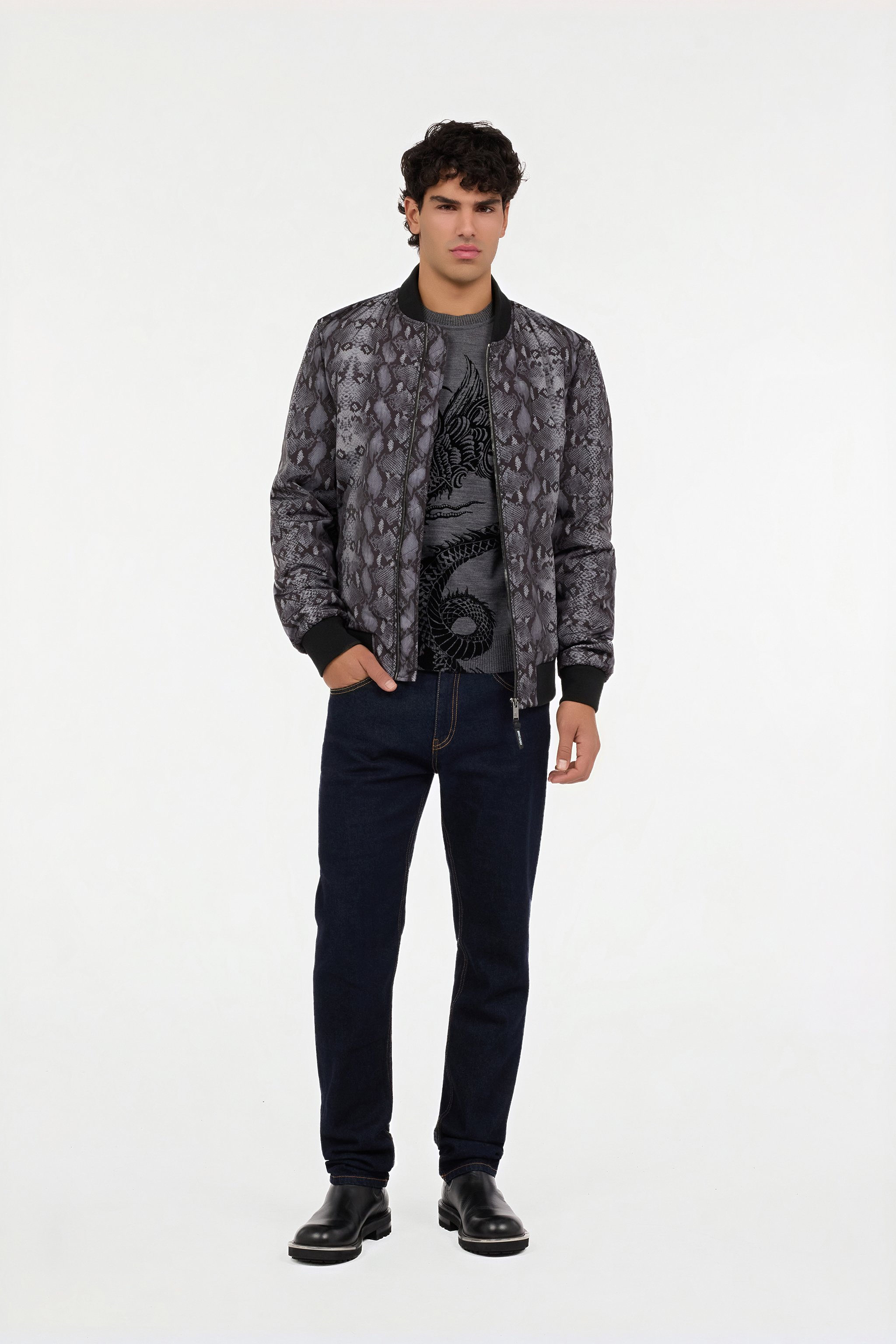 Roberto Cavalli - Male Coats & Jackets Black S In Black