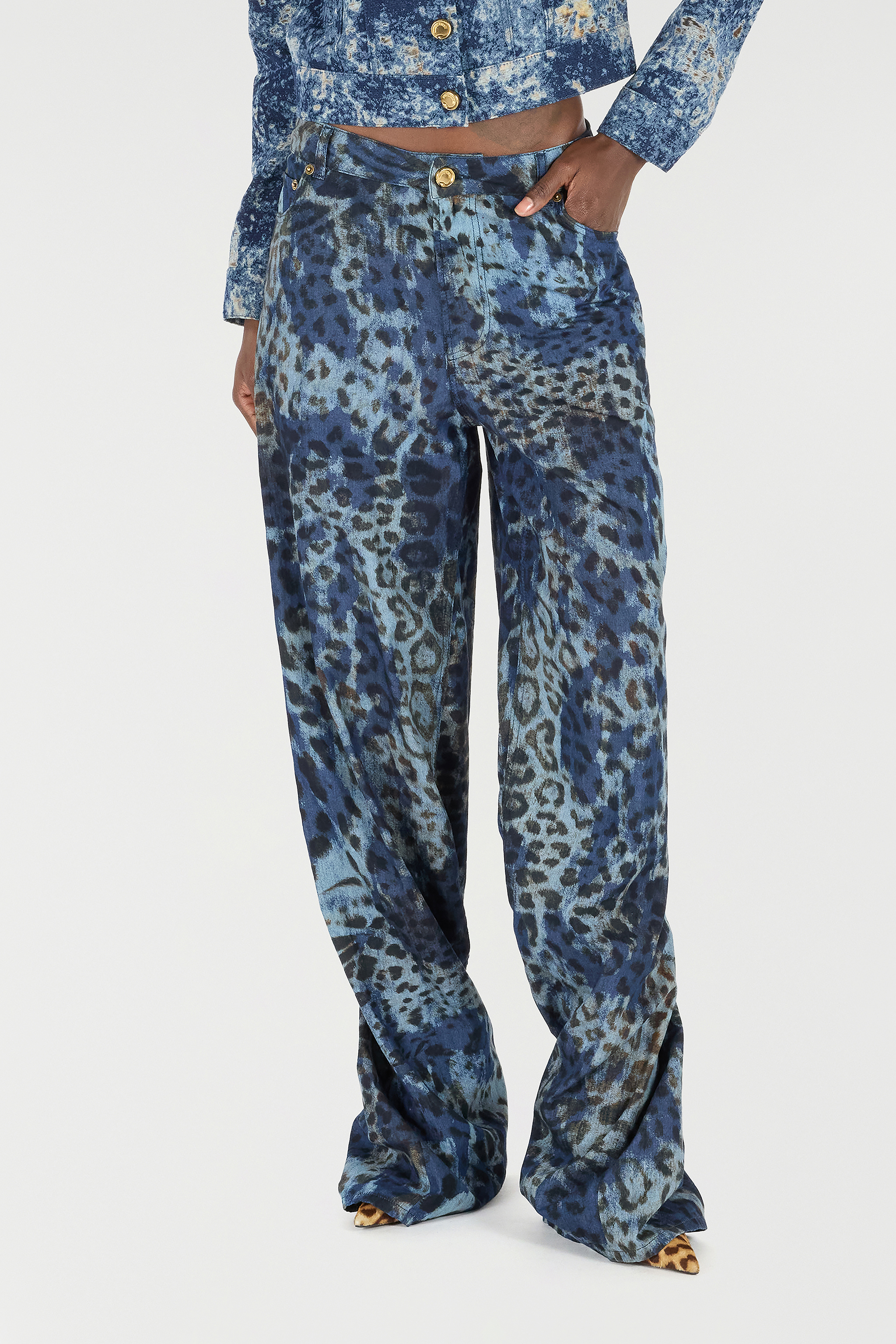 Jeans With Jaguar Skin Print