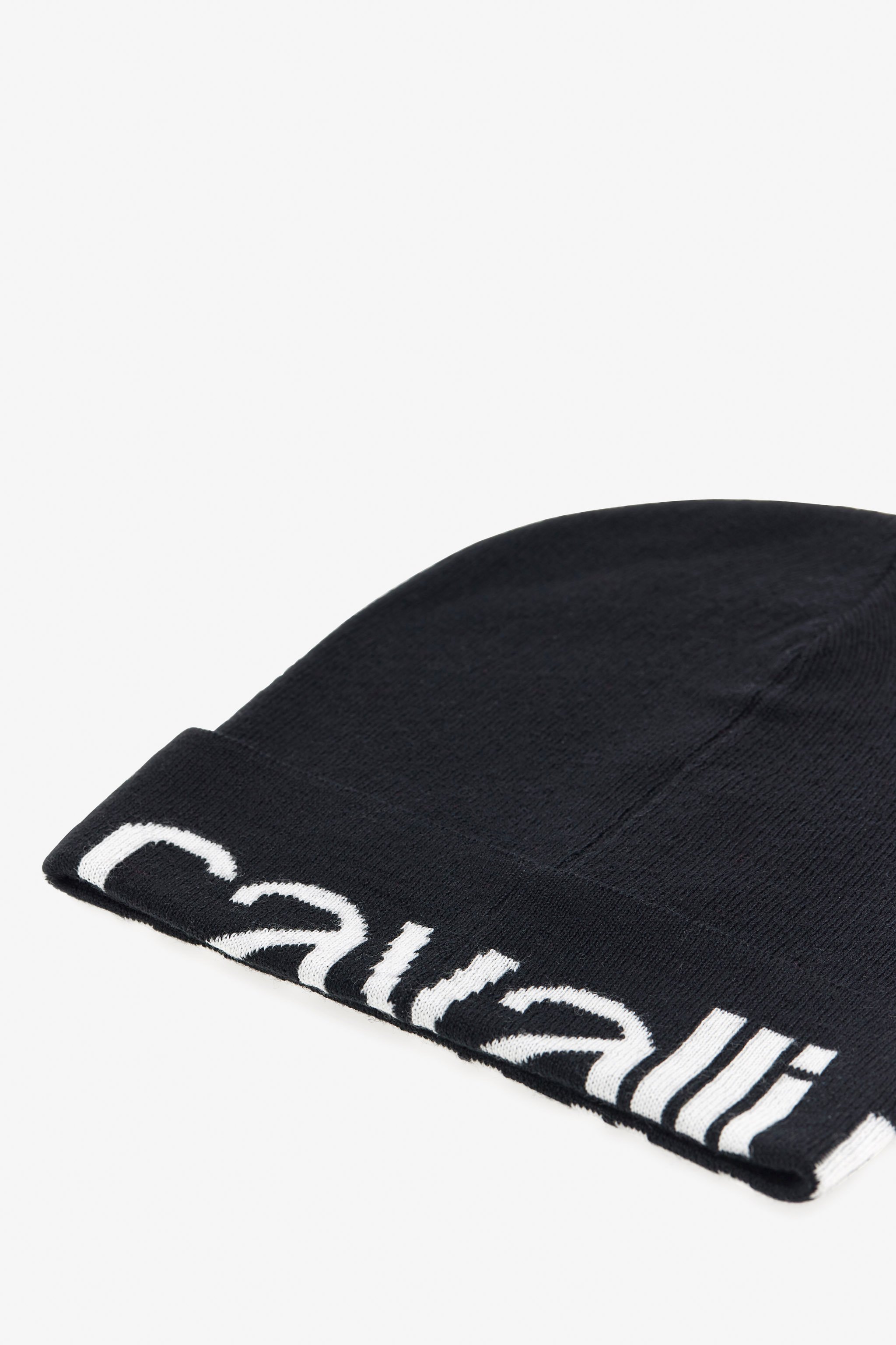ROBERTO CAVALLI WOOL BLEND BEANIE WITH LOGO