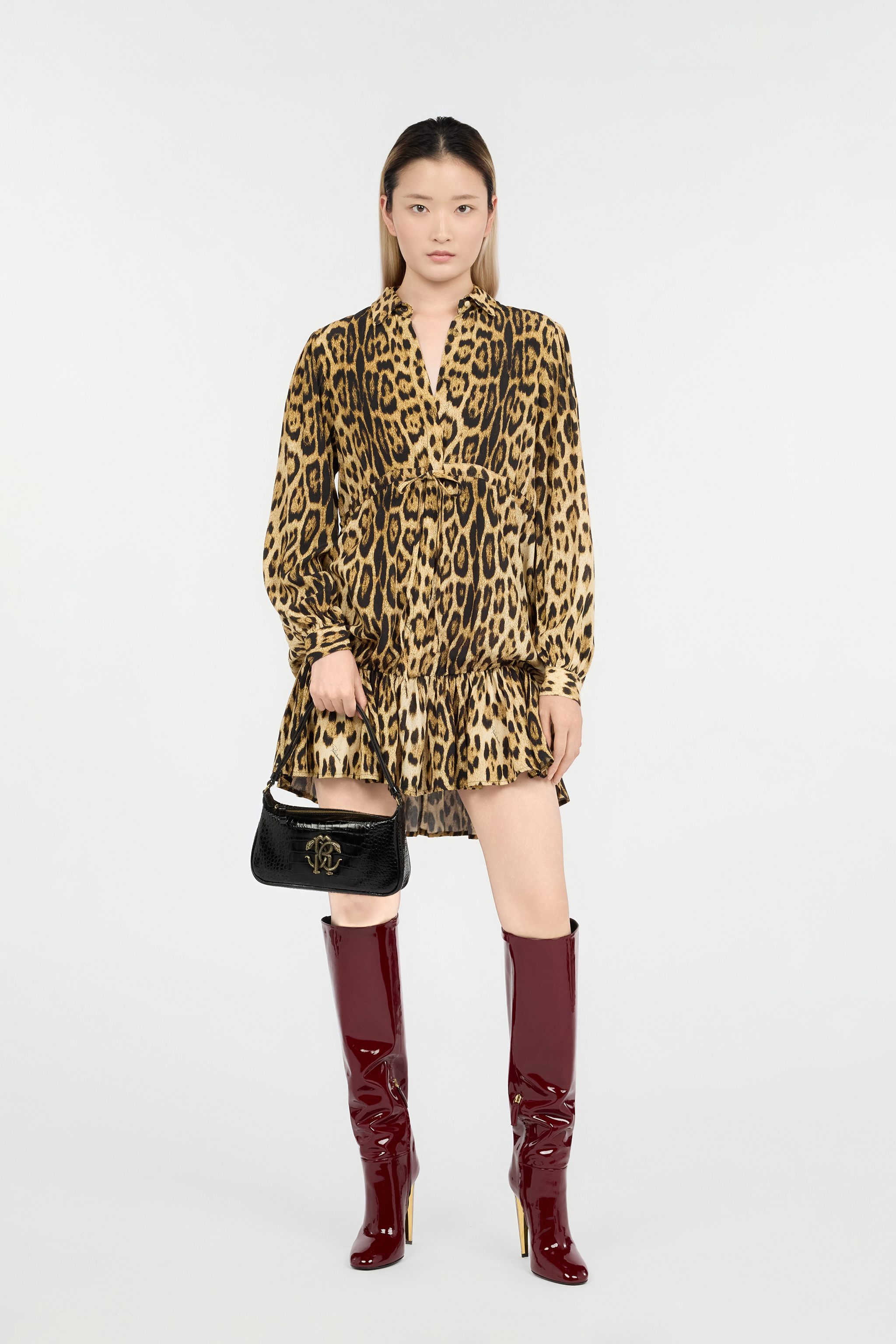 Roberto Cavalli Leopard Print T-shirt In Brown