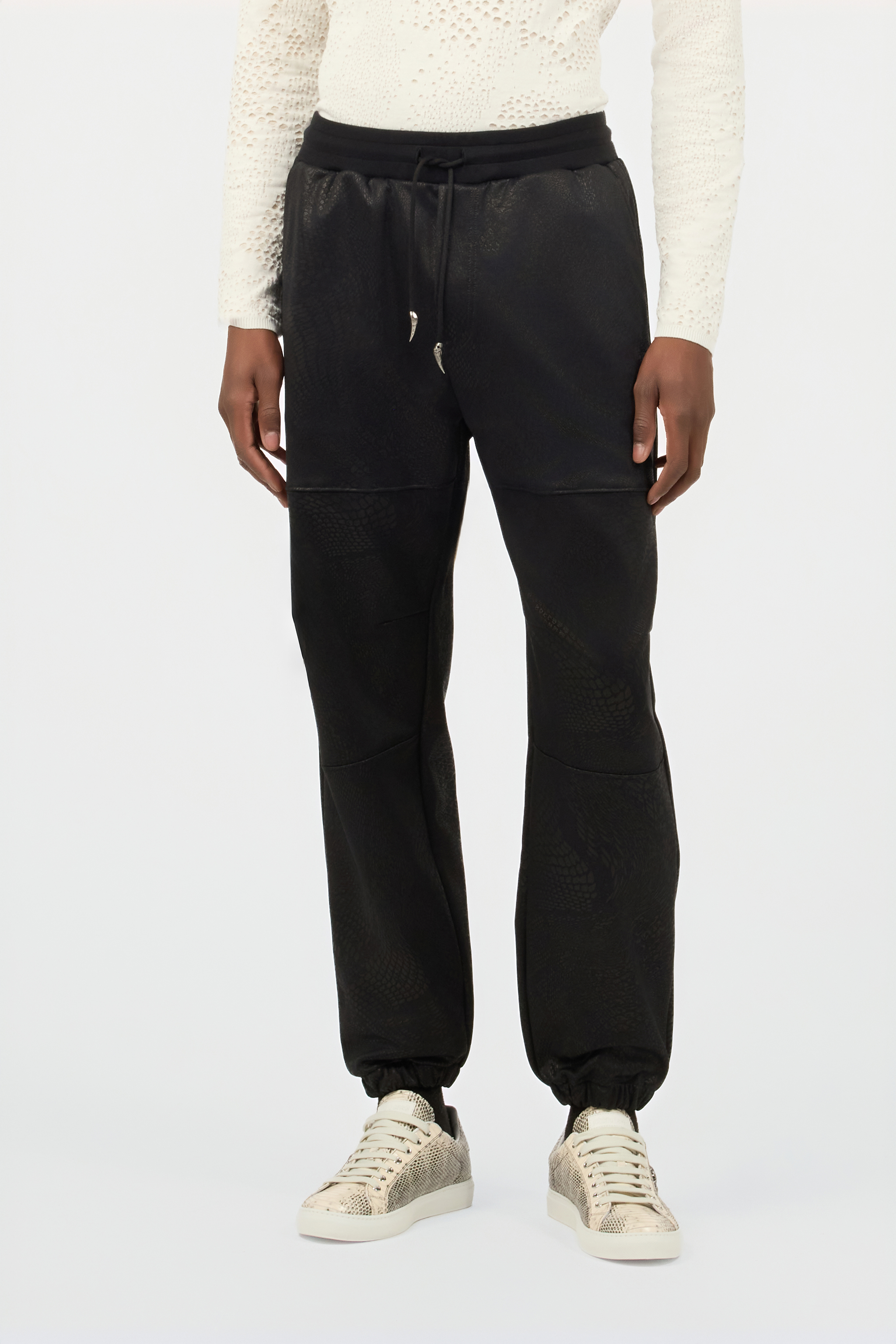 Roberto Cavalli Sporty Trousers With Python Print In Black