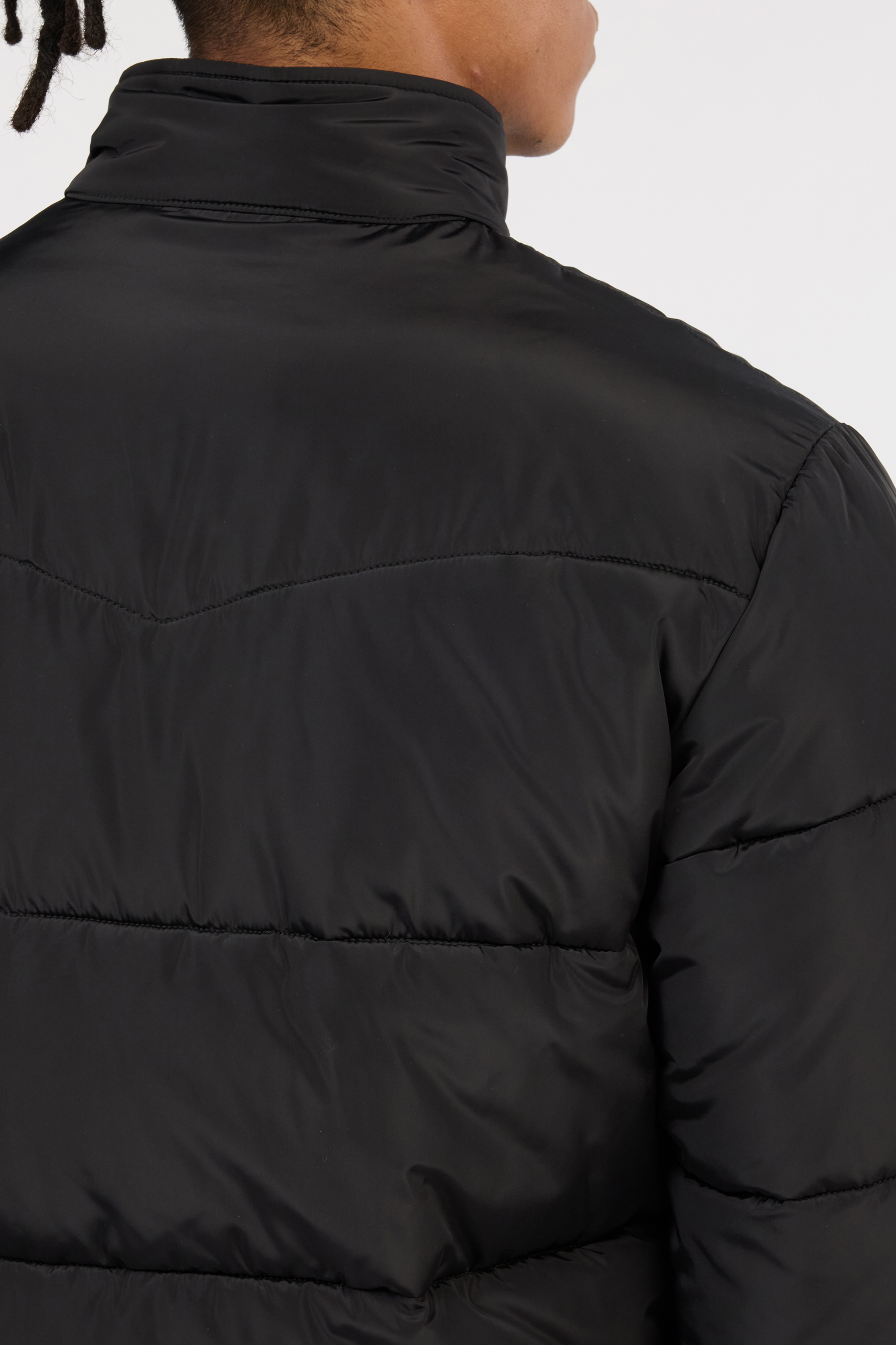 Black Puffer Jacket with Monogram JC