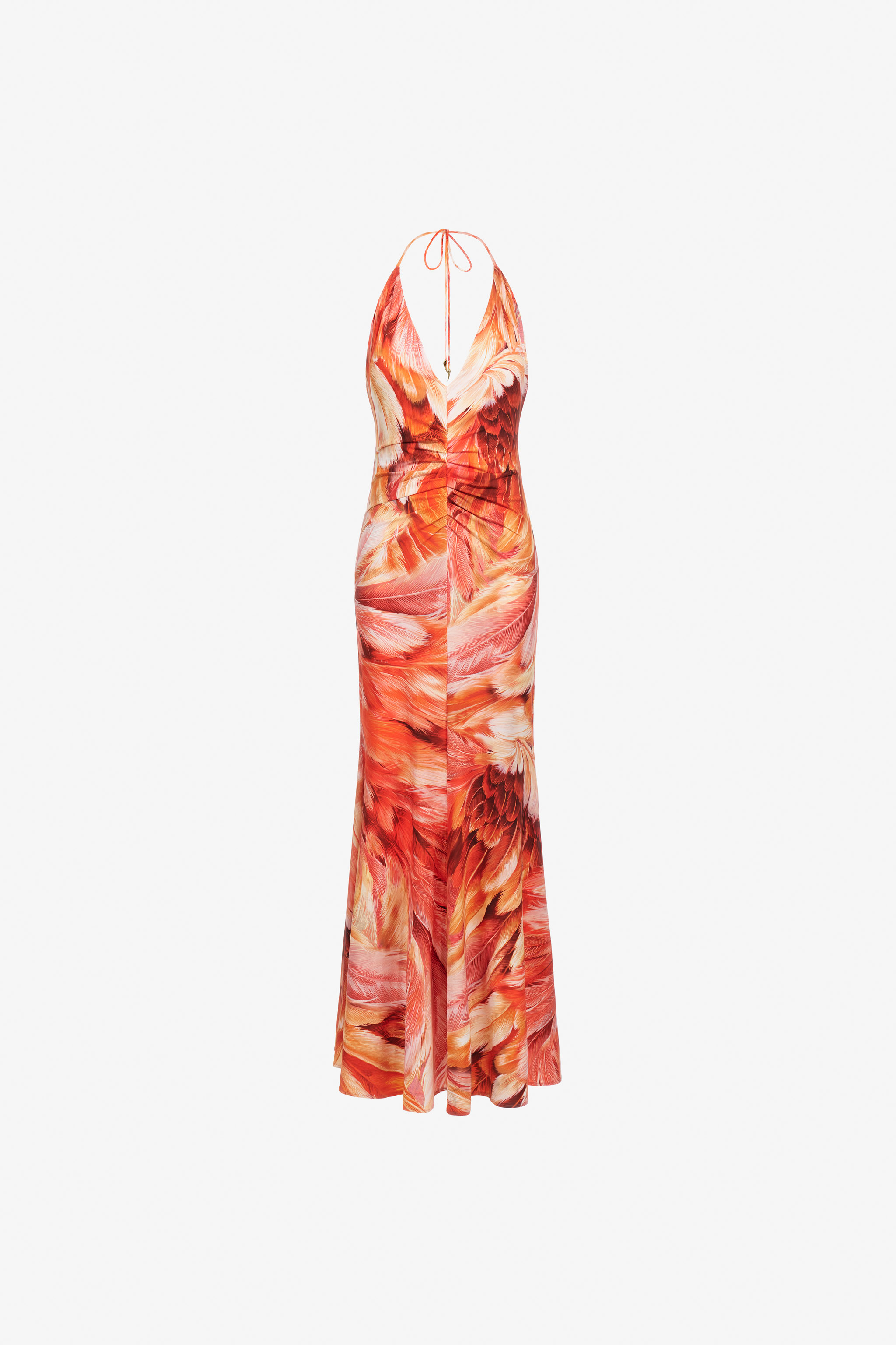 ROBERTO CAVALLI MAXIKLEID MIT PLUMANGE-PRINT