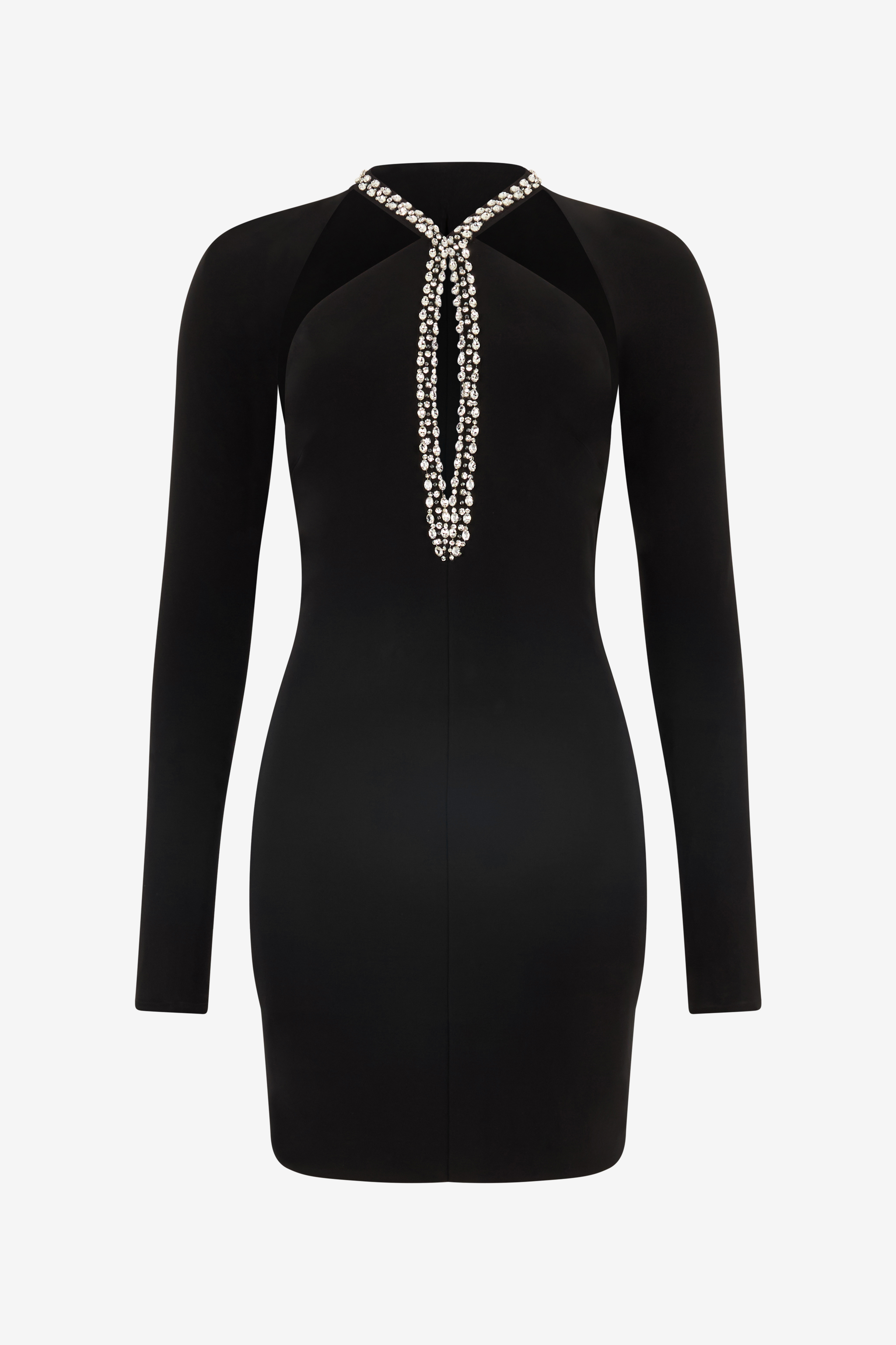 Roberto Cavalli Women's Black Mini Dress With Cut-Out And Bejeweled Neckline - Ready To Wear