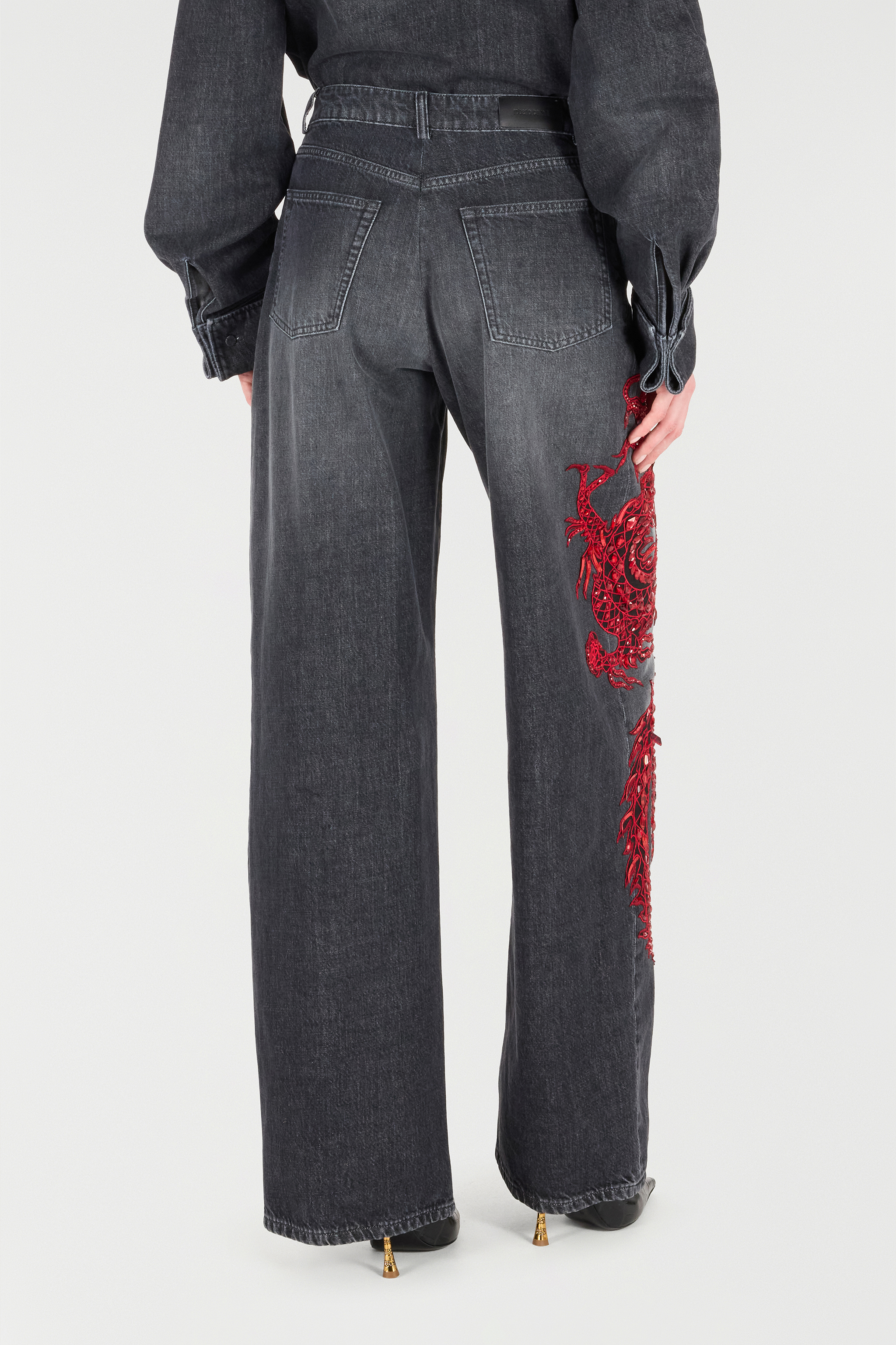 Jeans With Embroidery And Sequins