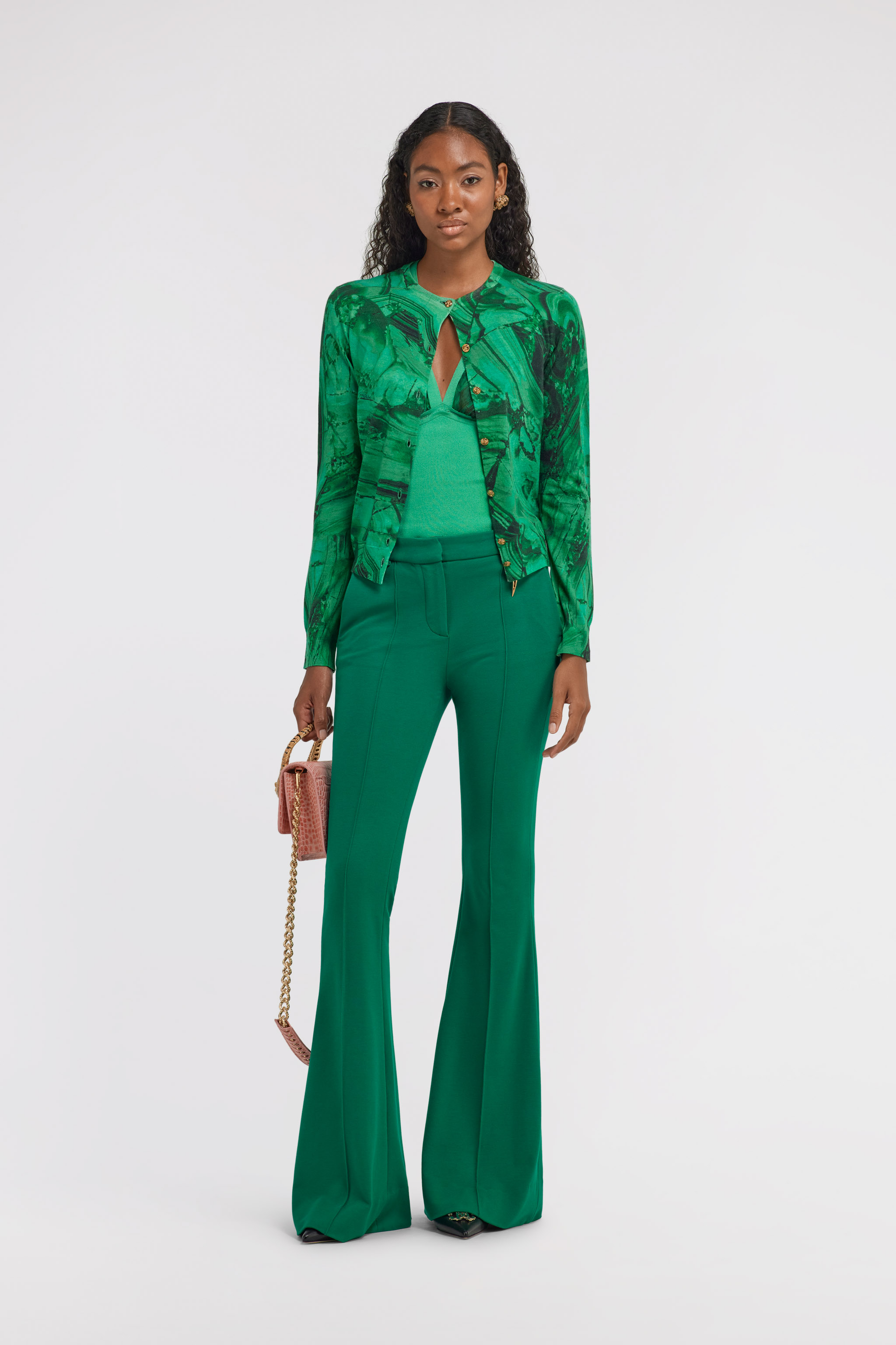 ROBERTO CAVALLI CARDIGAN MIT MALACHITE-PRINT