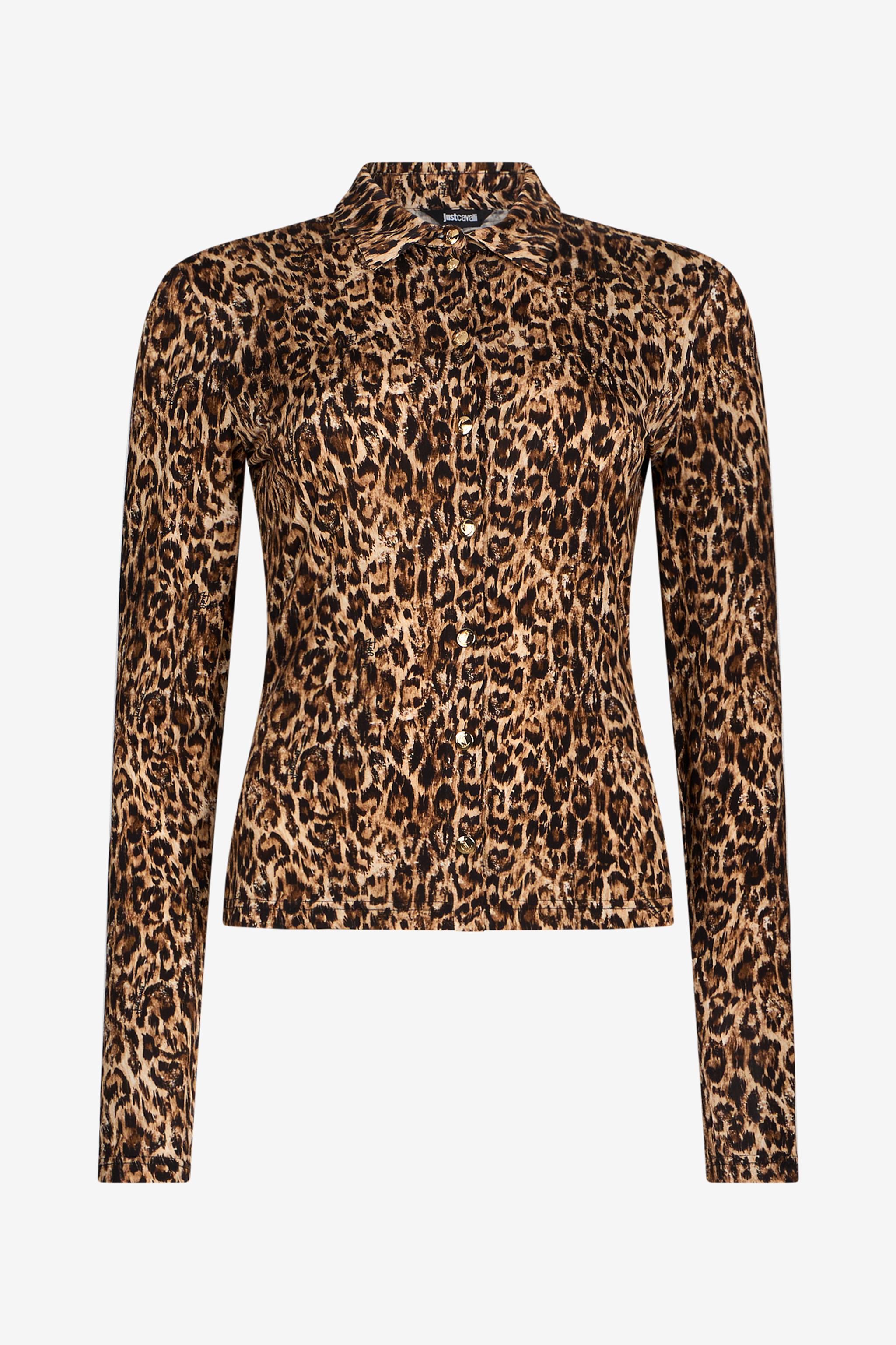 Roberto Cavalli Women's Beige Leopard Print Shirt - Blouses