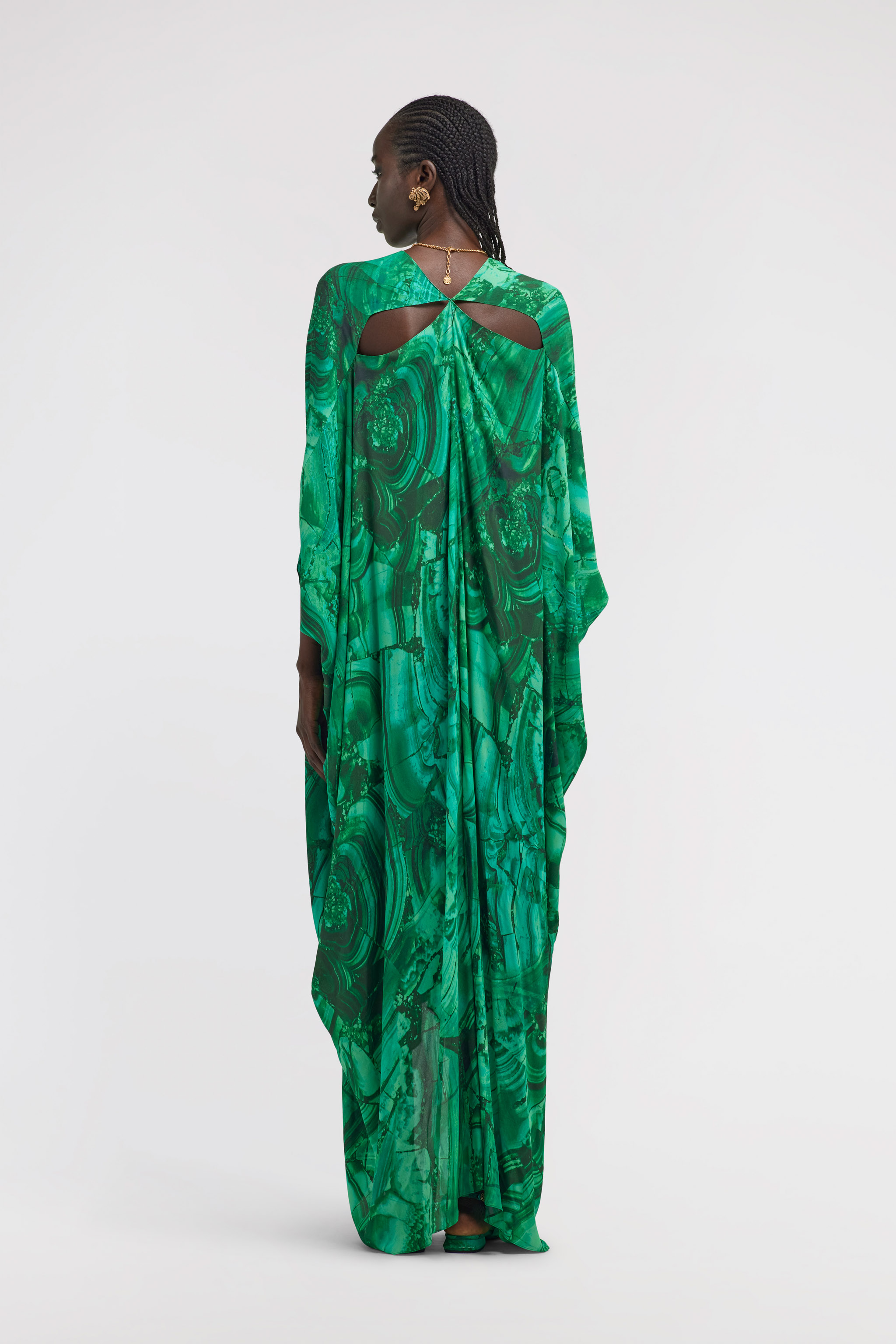 ROBERTO CAVALLI LANGER KAFTAN MIT MALACHITE-PRINT