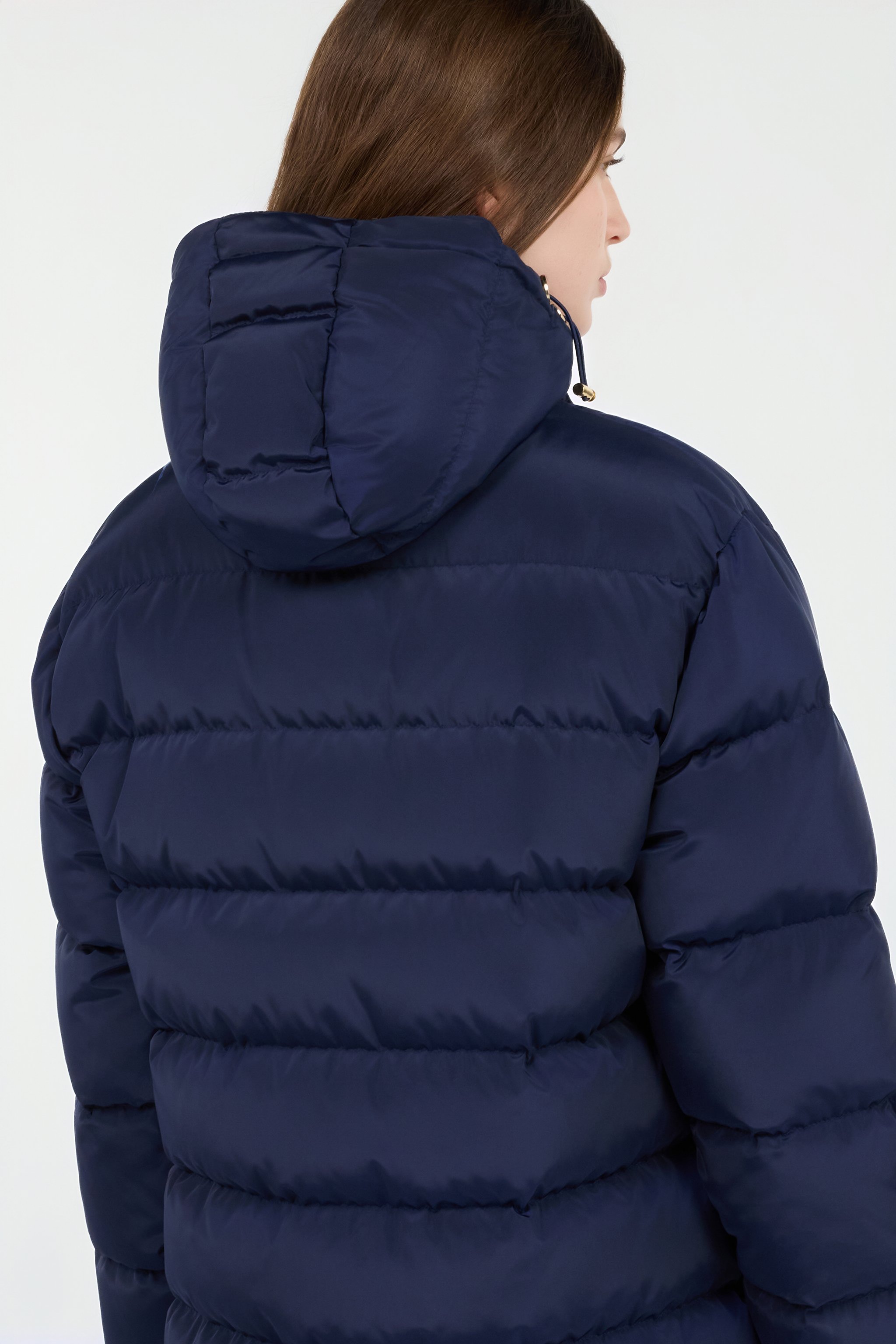Roberto Cavalli Marble Print Down Jacket In Blue