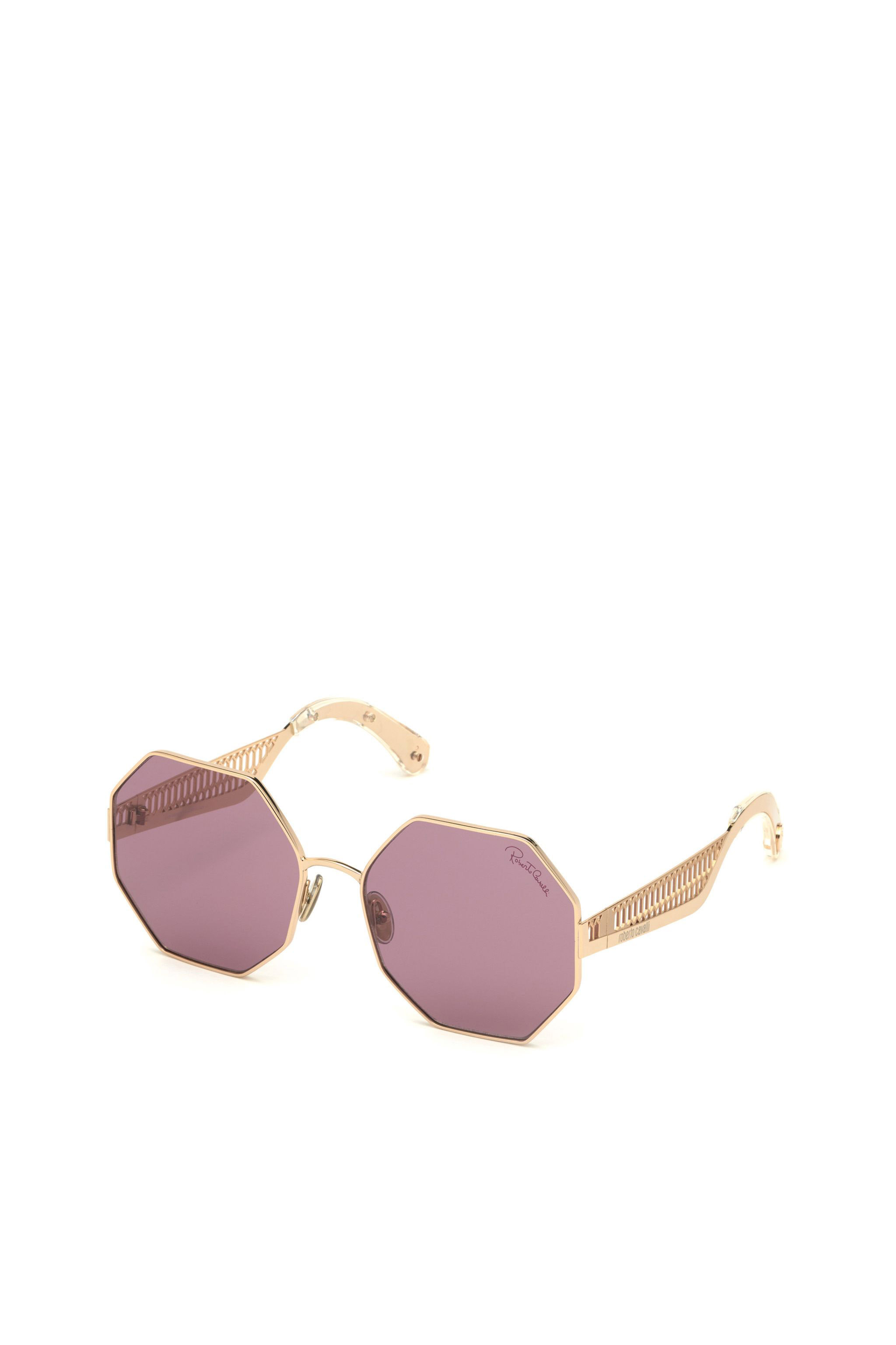 Roberto Cavalli Women's Gold Geometric "Snake" Sunglasses - Accessories Shiny Rose / Bo