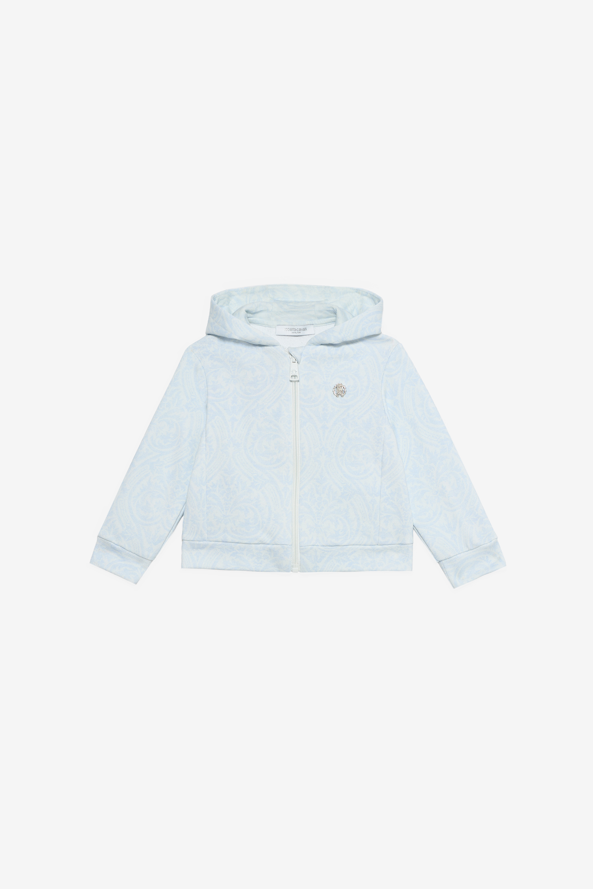 Baby Blue Sweatshirt with Floral Print