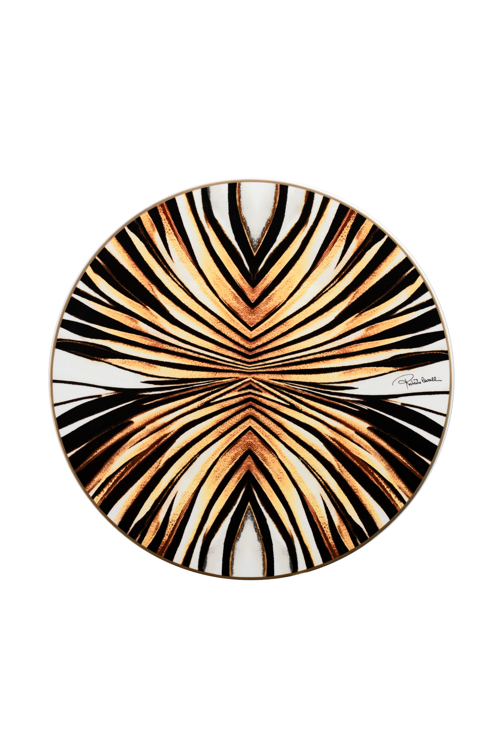 Roberto Cavalli Ray Of Gold Charger In Gold
