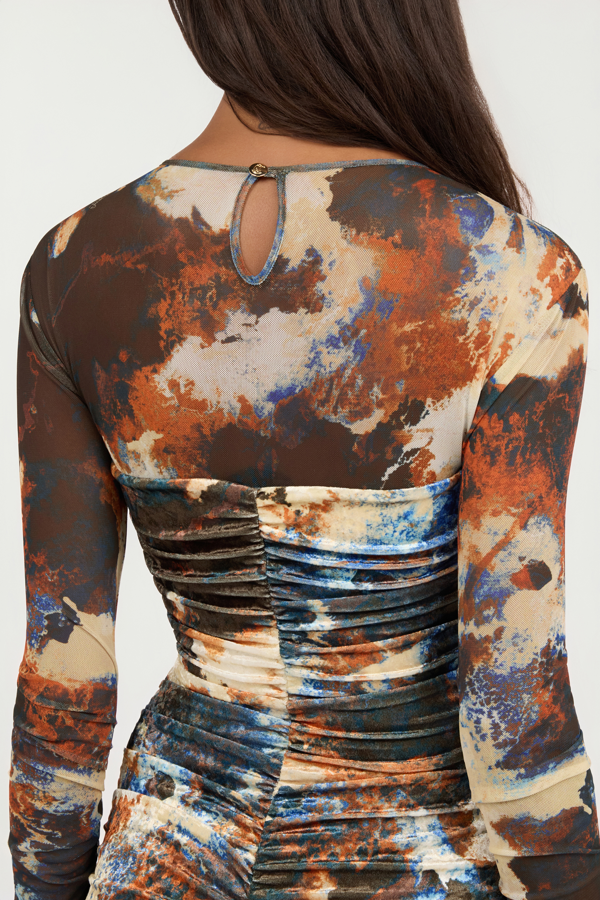 Roberto Cavalli Rusty Stain Print Dress Mini In Multi