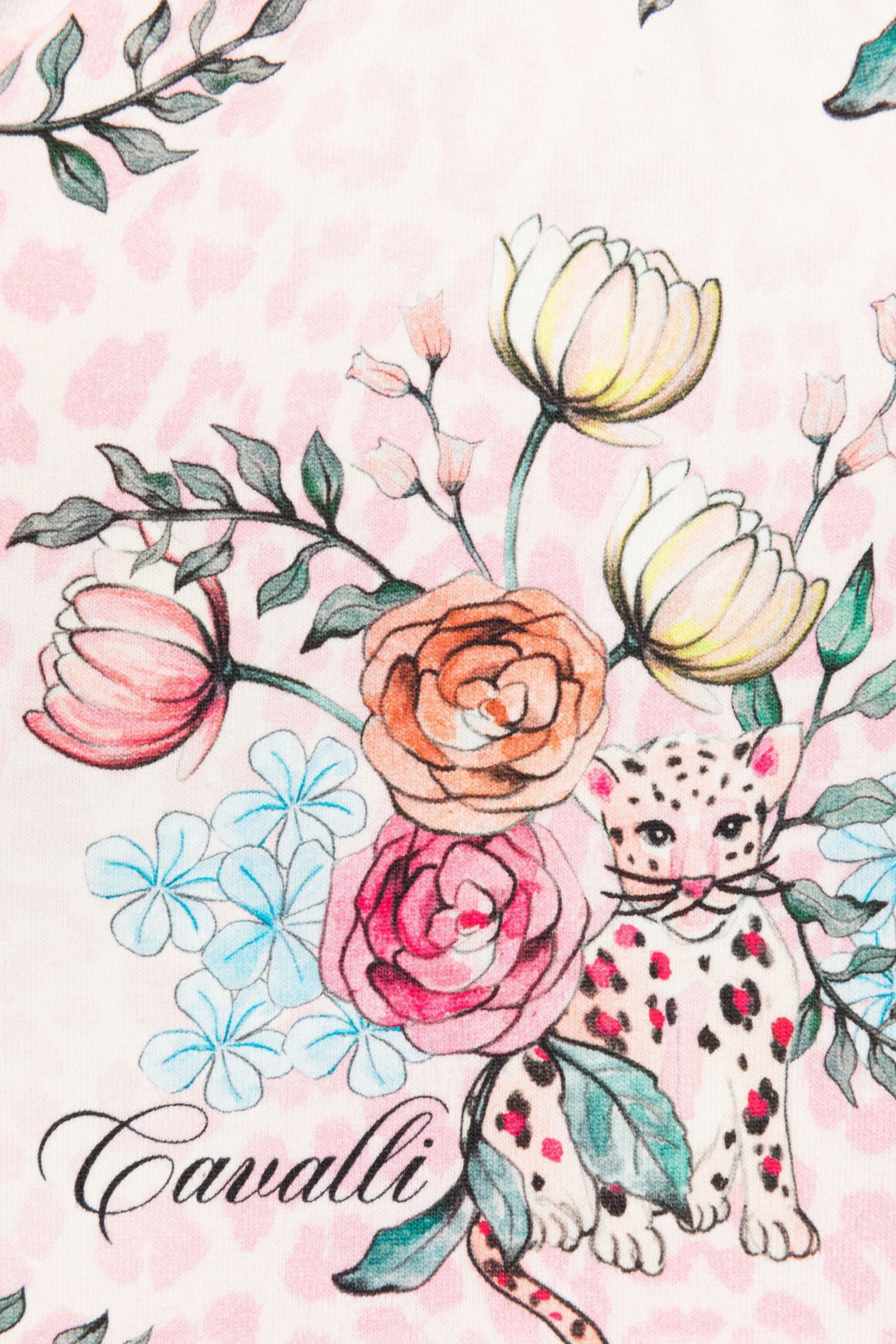 Roberto Cavalli Jaguar And Flower-print Shorts In Pink