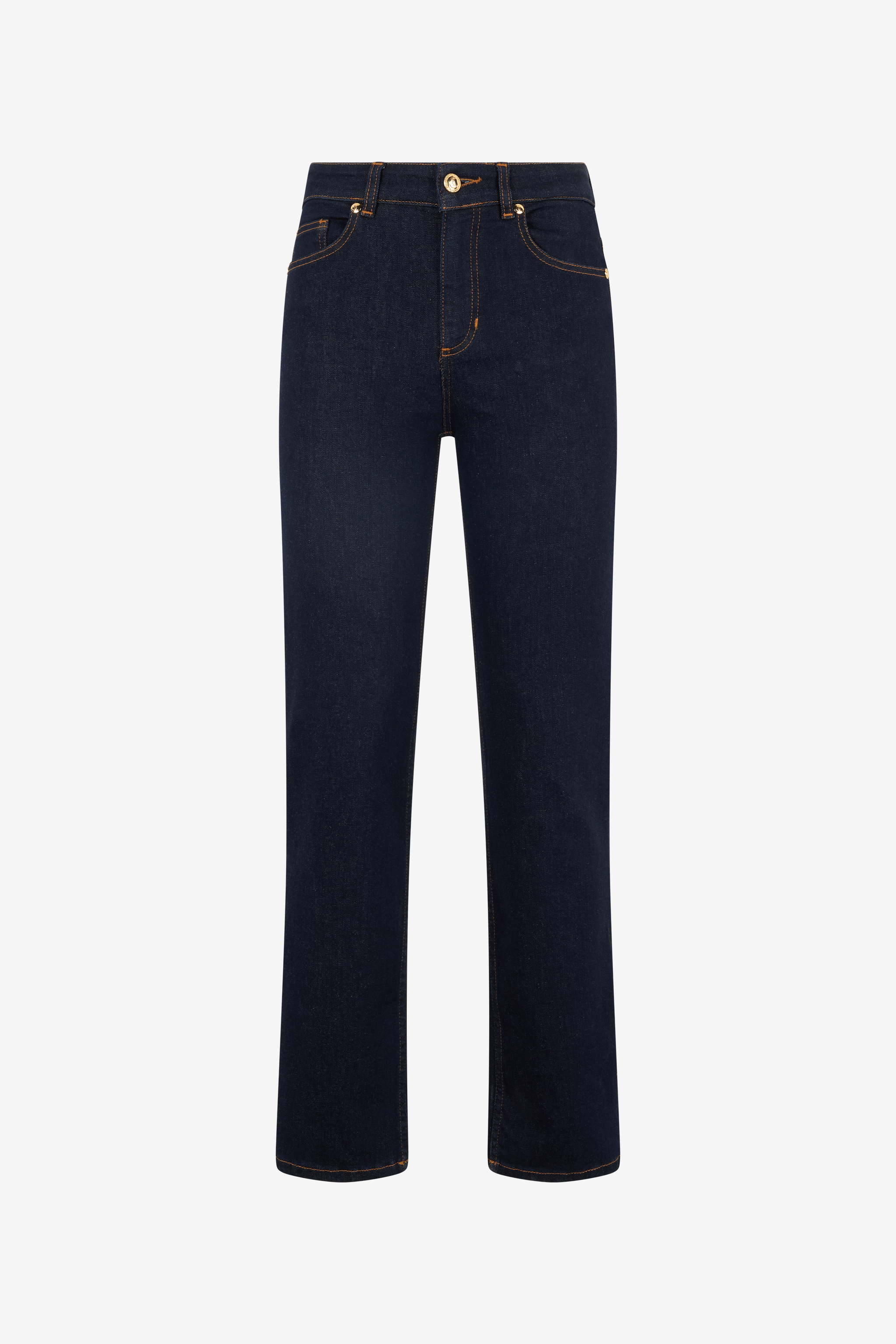 Roberto Cavalli Donna Blu/Scuro Jeans Gamba Dritta Con Logo Ricamato - Abbigliamento