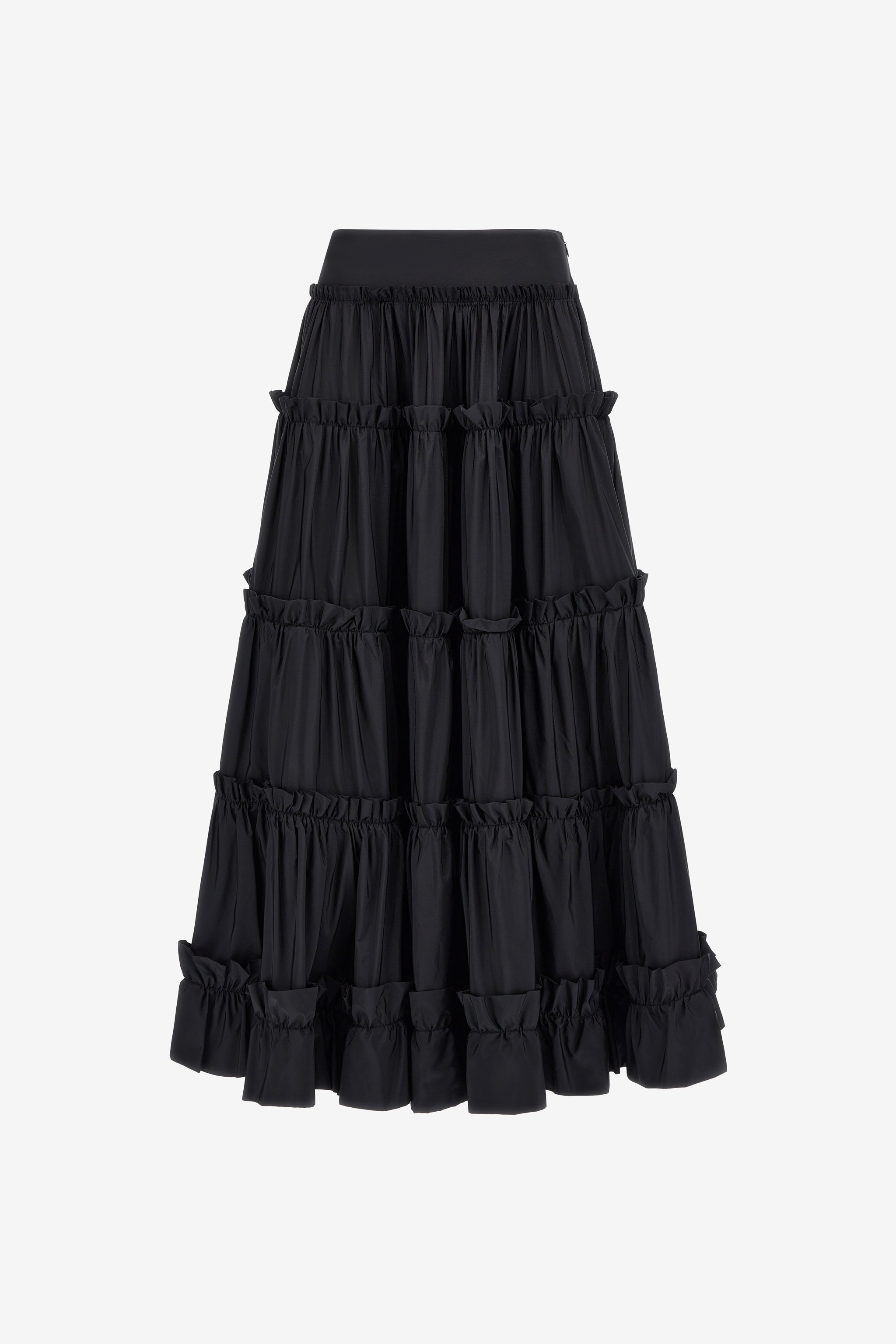 Shop Roberto Cavalli Schwarzer Gestufter Maxirock In Black