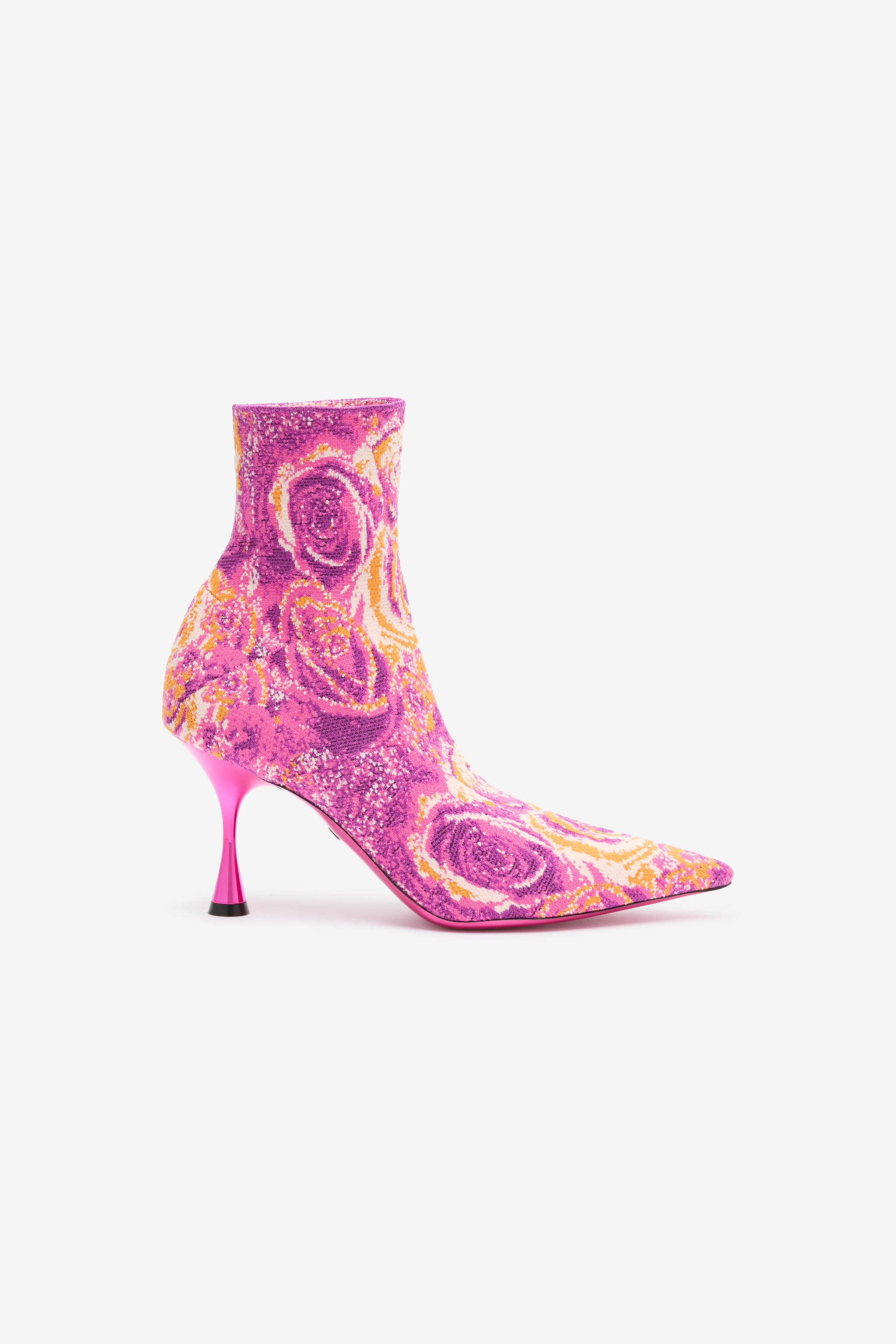 ROBERTO CAVALLI STIEFELETTEN MIT INTARSIENMOTIV IN FORM EINER ROSE