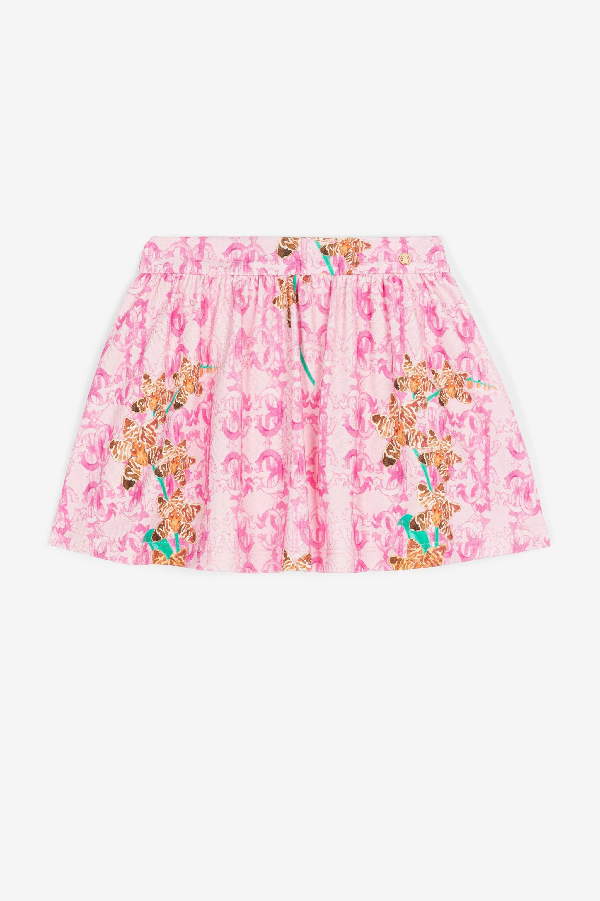 Shop Roberto Cavalli Monogram-print Mini Skirt In Pink