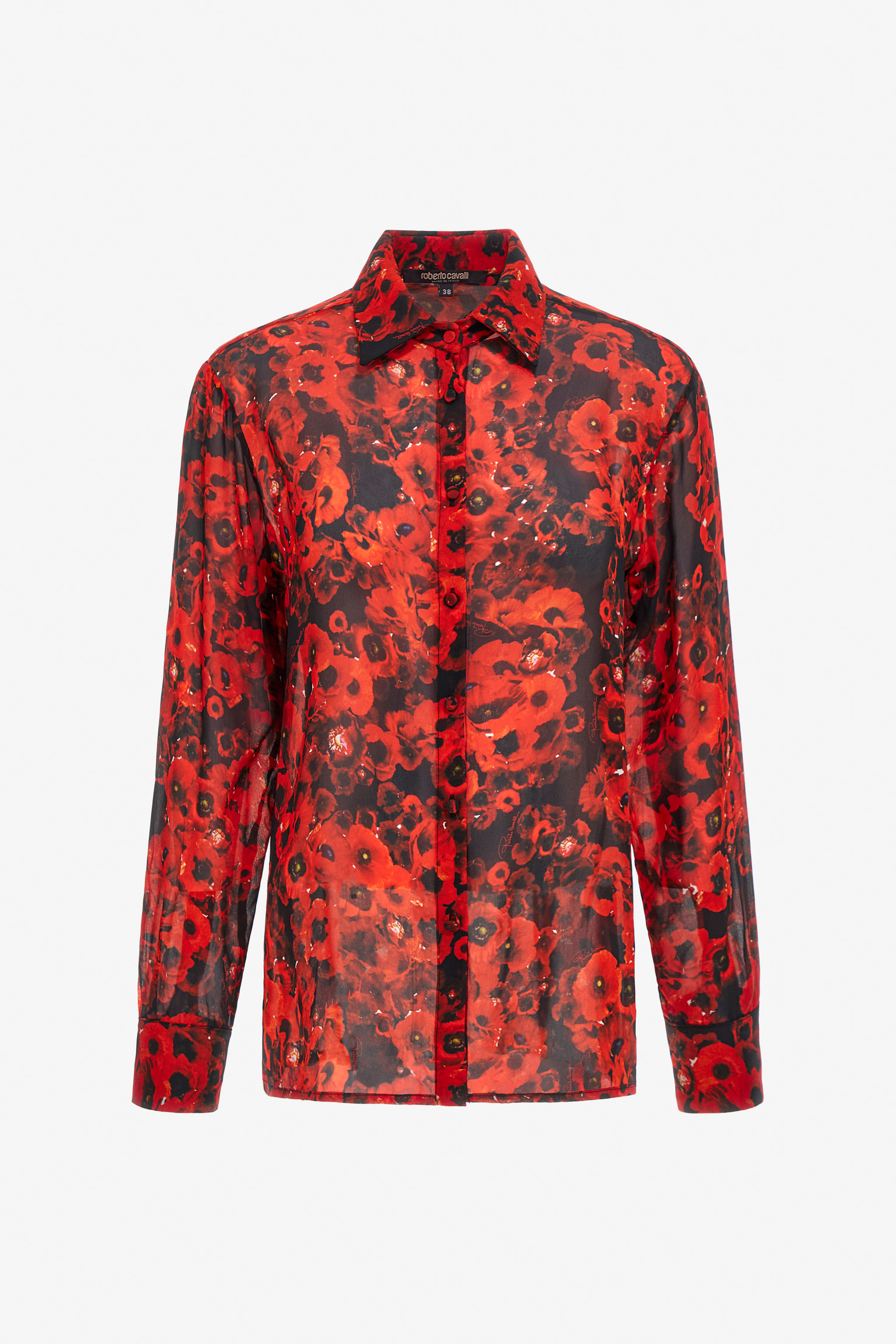 Roberto Cavalli Shirt With Print In Red